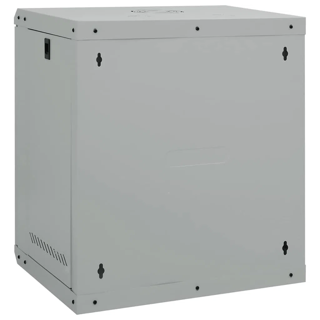 Armoire réseau en acier avec mémoire, gris, 53 x 45 x 60 cm, montage mural, avec serrure de sécurité pour LAN, NAS, serveur domestique, Ethernet, Wi-Fi, multimédia, bureau et maison