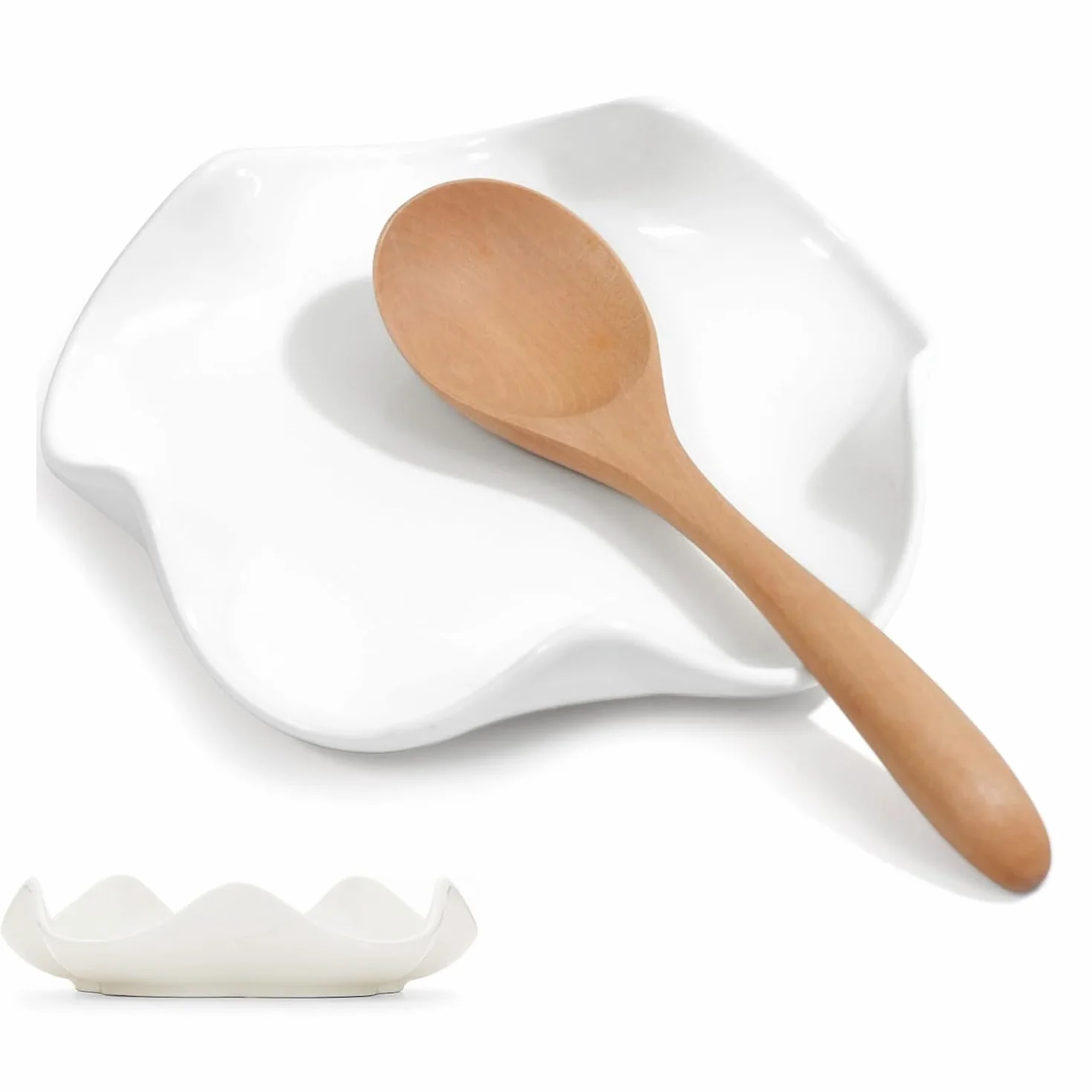 Porte-Cuillère Cuisine Céramique, Support Ustensiles Multifonction Louche Spatule