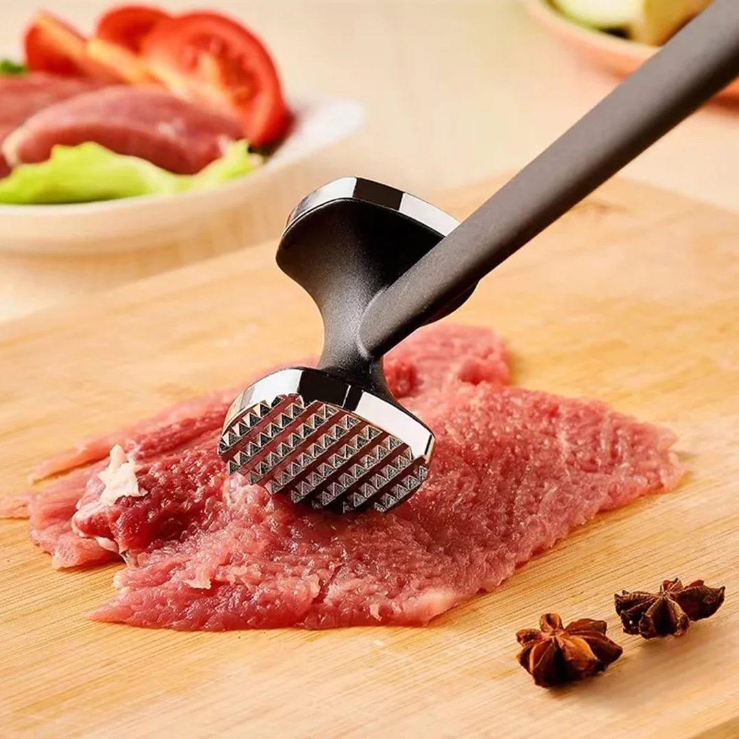 Attendrisseur de Viande en Acier Inoxydable, Marteau Double Face pour Steak, Poulet, Porc, Lave-Vaisselle