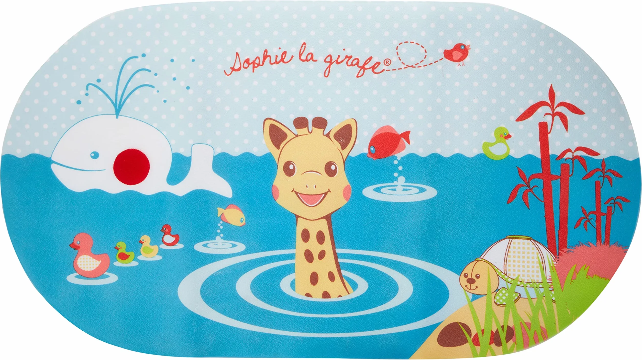 SOPHIE LA GIRAFE Tapis d'eau avec Indicateur de Température Anti-dérapant 70 x 39 x 1 cm