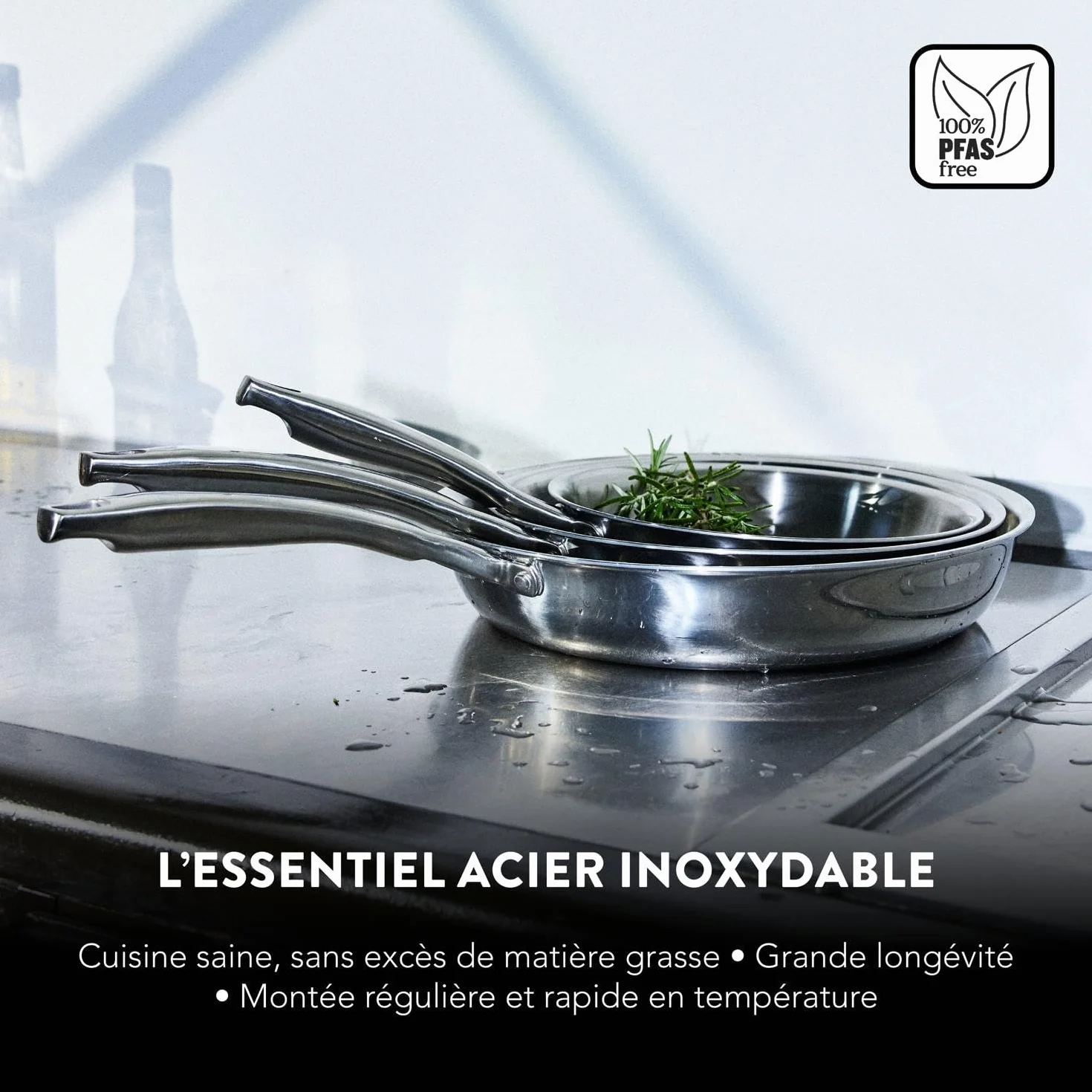 BAUMALU Combiné Traiteur Couscoussier Acier Inox Ø24cm 9L Triple Fond Diffuseur Induction