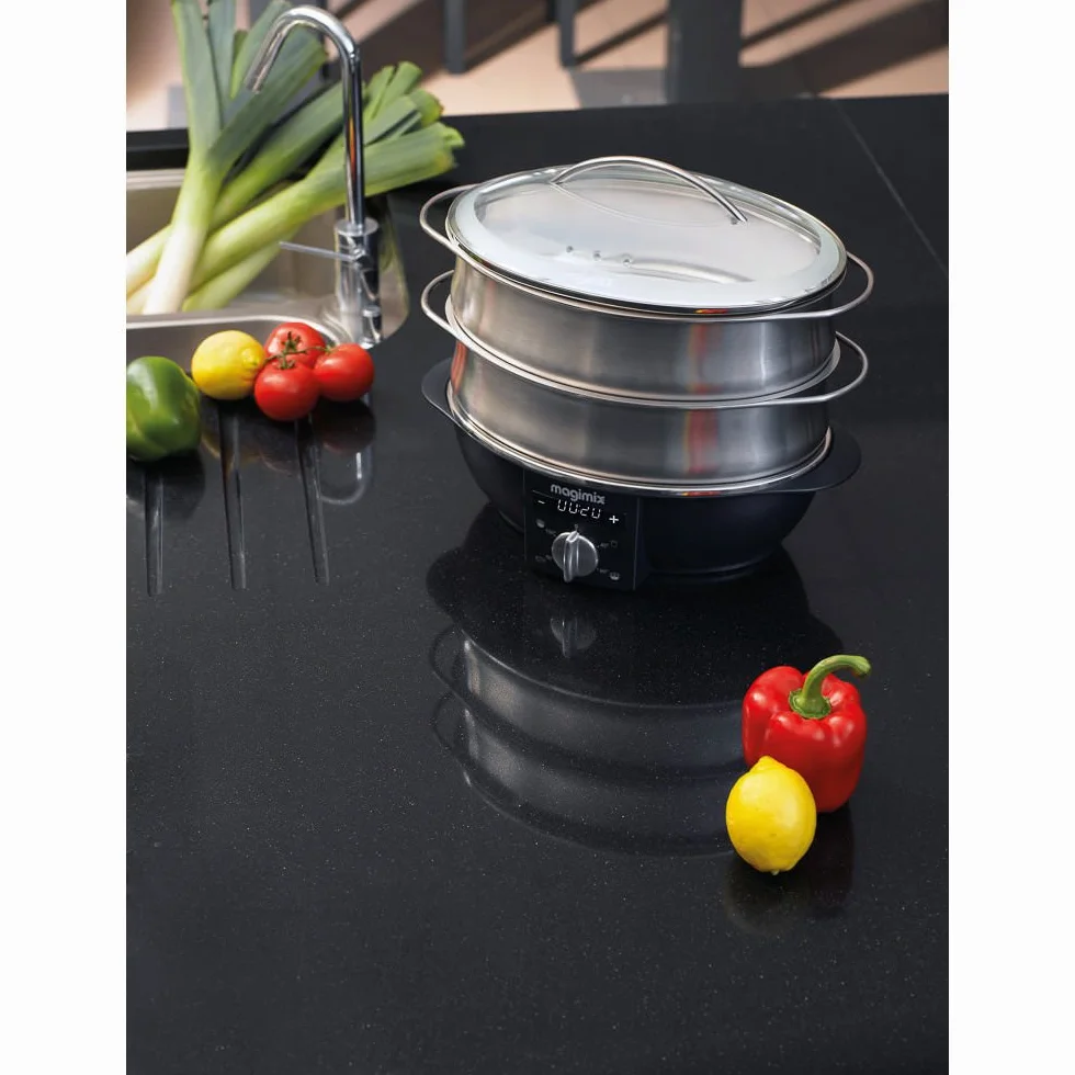 Magimix Cuiseur Vapeur 2 paniers Rotatif Acier Inoxydable 12,2 l 1900 W