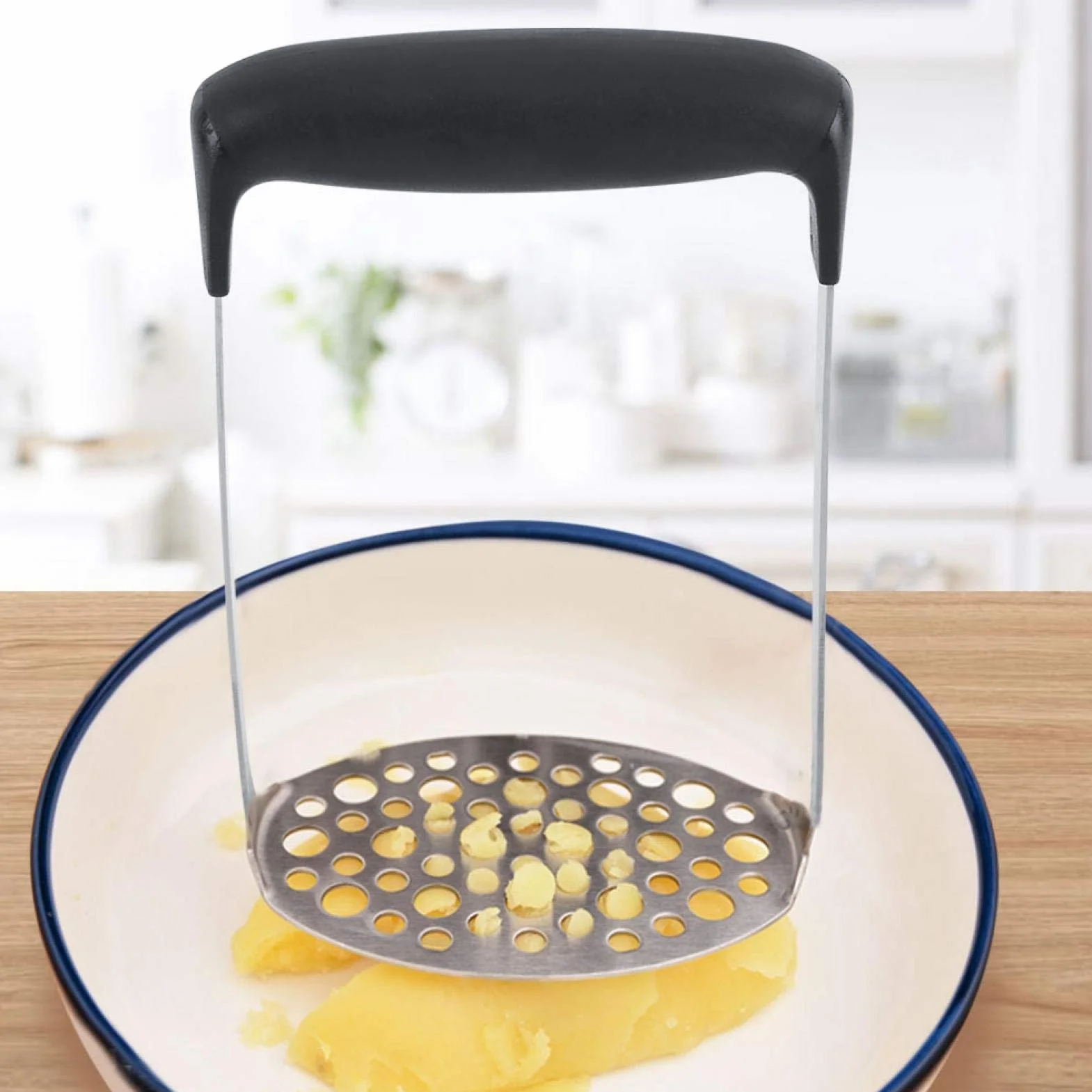 Hachoir à Pommes de Terre Lisse en Acier Inoxydable pour Purée de Légumes et Fruits