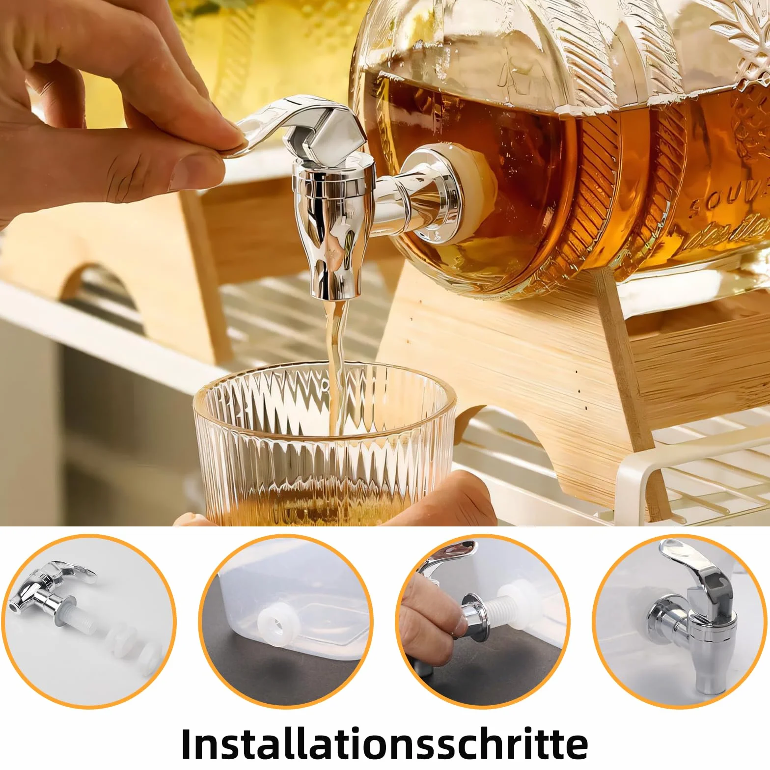 Lot de 2 robinets de rechange en acier inoxydable pour distributeur d'eau froide et chaude
