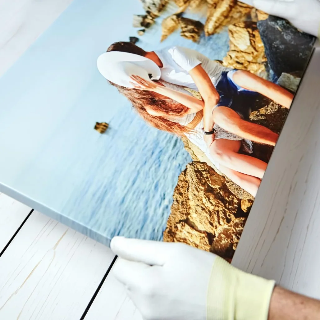 Toile personnalisée avec vos photos cadre en bois 50x40 cm Déco Murale