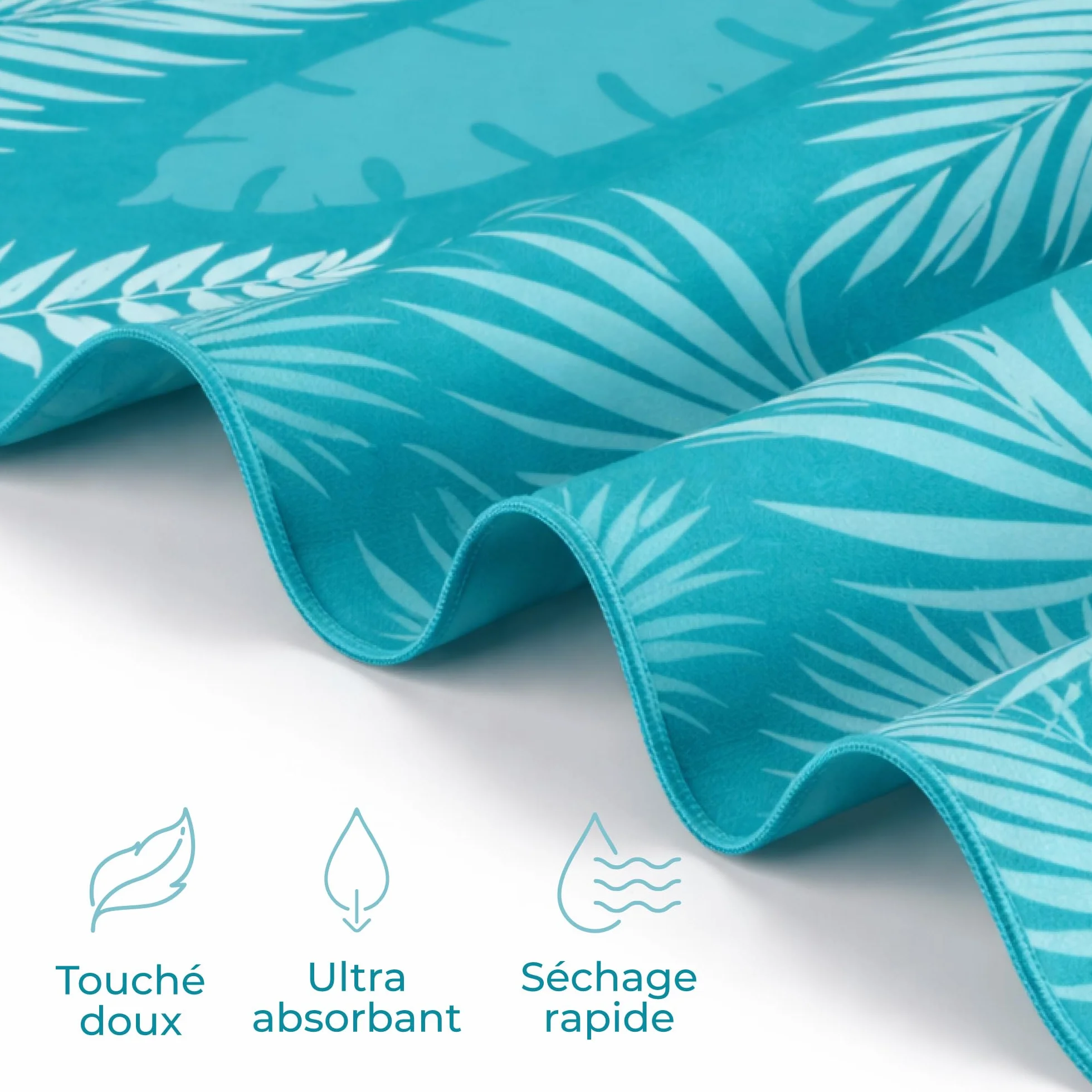 Bora Serviette de Plage 90x180 cm Microfibre Anti-Sable Séchage Rapide
