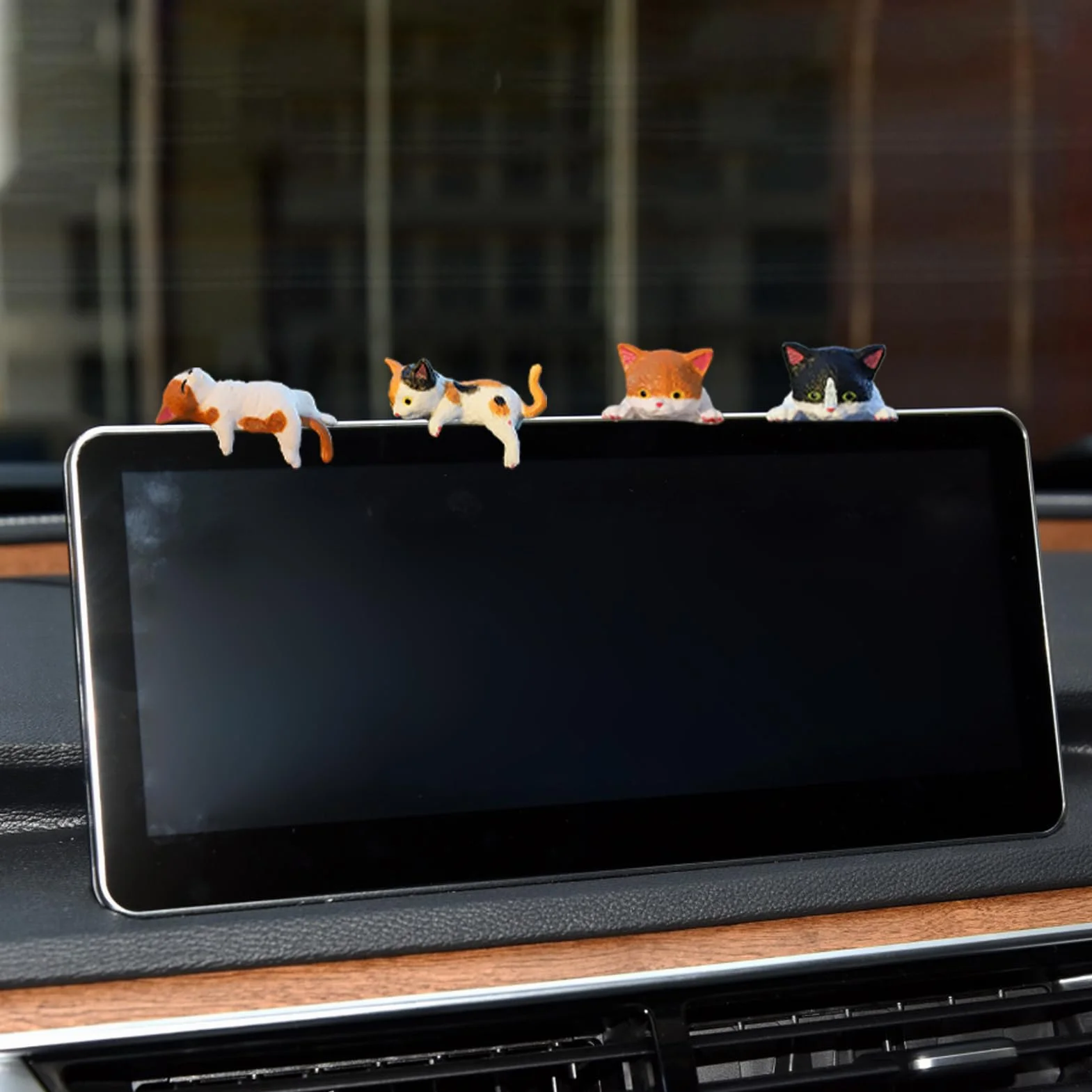 Mini Ornements De Chat En Résine Fabriqués À La Main 12PCS Décoration De Tableau De Bord De Voiture