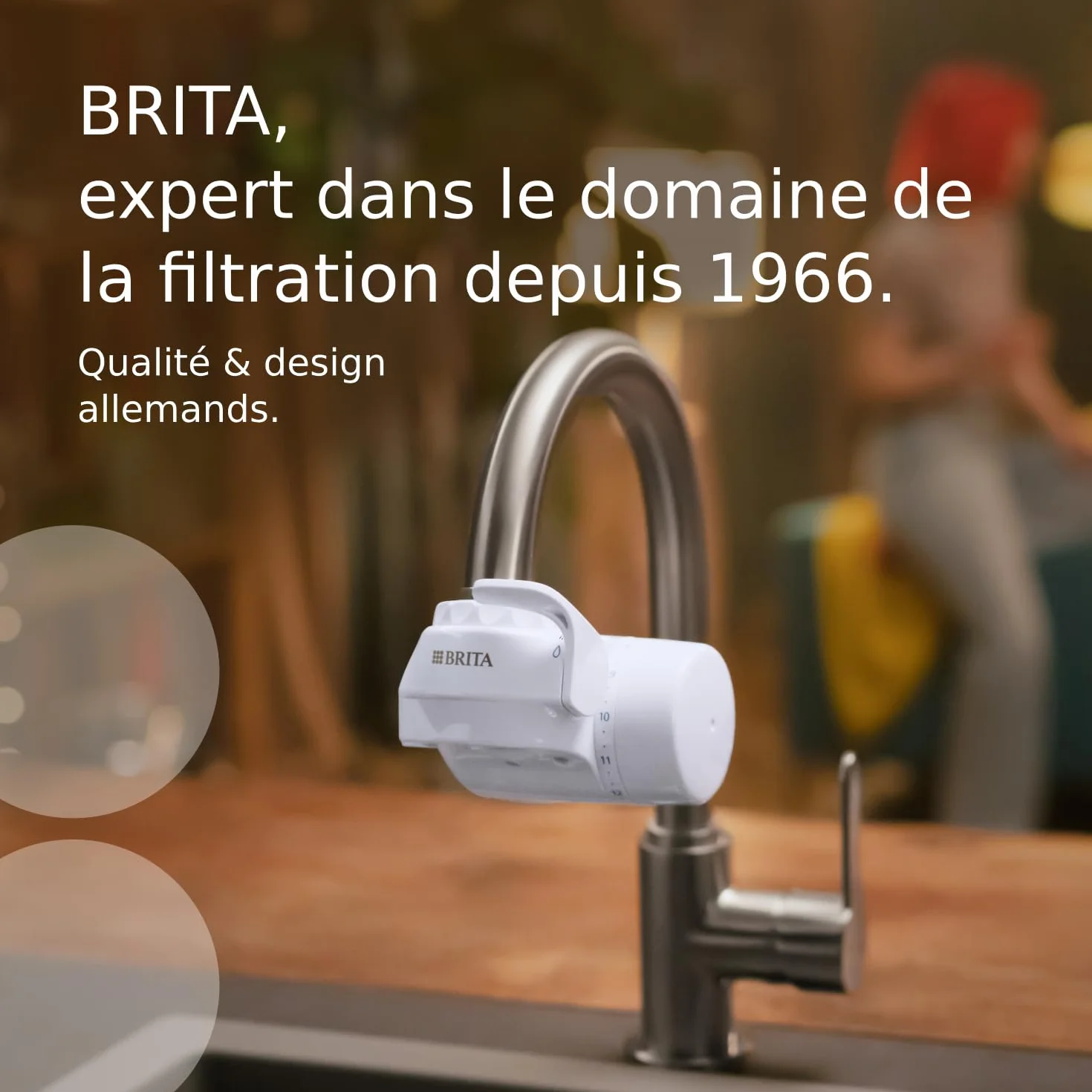 BRITA ON TAP V système de filtration sur robinet blanc avec 1 filtre à eau