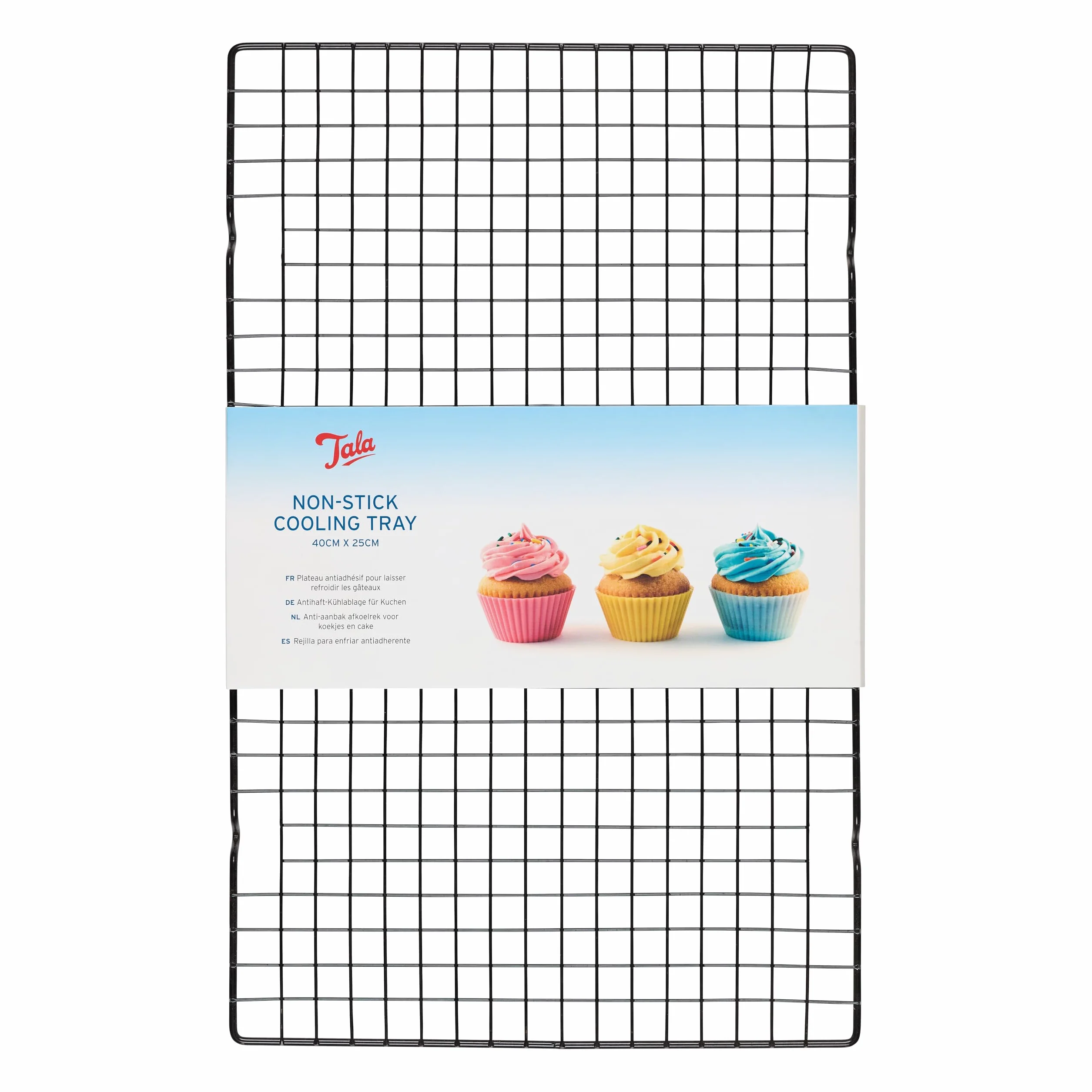 Grille de Refroidissement Antiadhésive Tala Grande 40 x 25 cm Noir