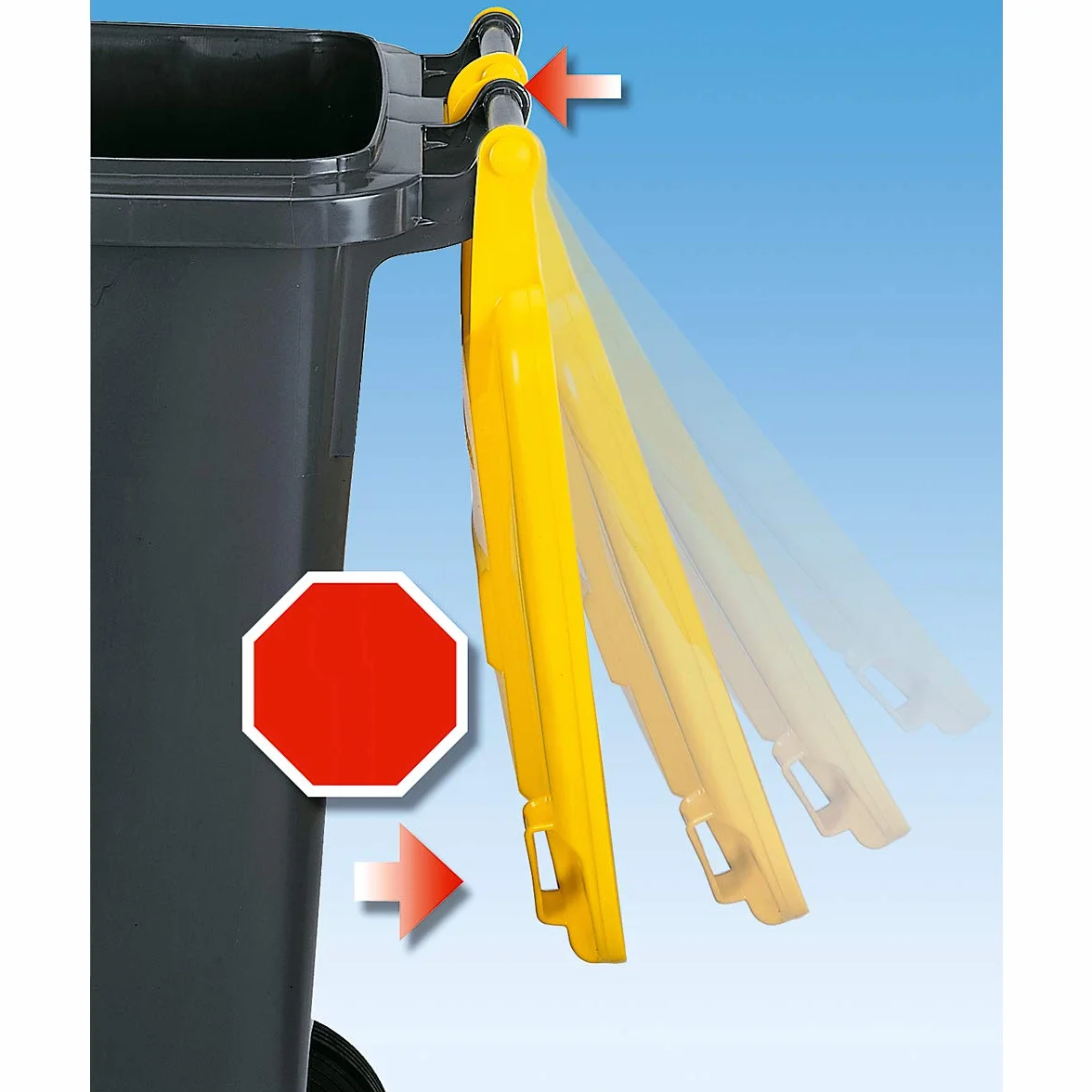 Eurokraft Pro Poubelle plastique DIN EN 840 120 L 505x1005x555 mm vert