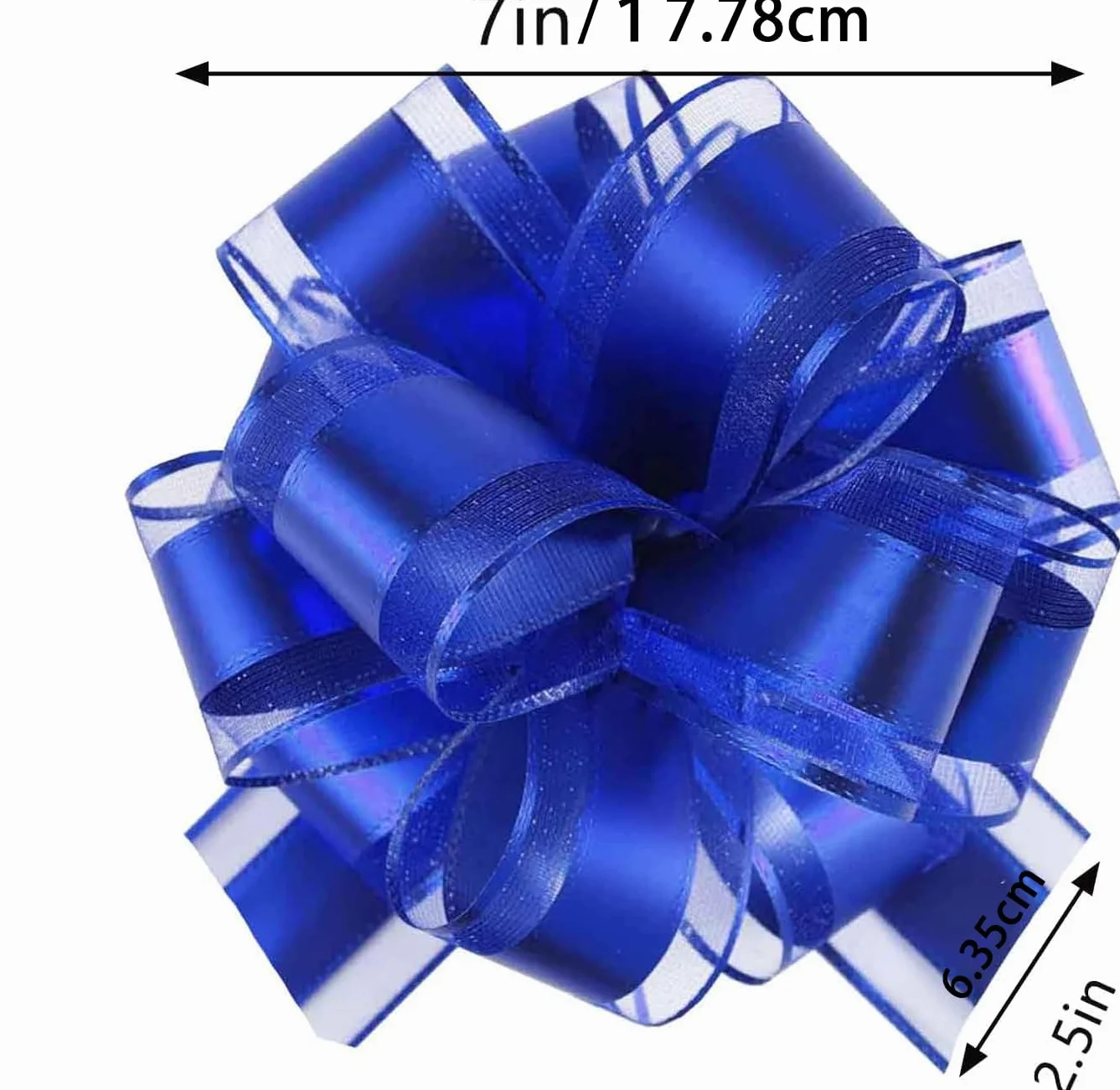 Lot de 5 Nœuds à Tirer en Ruban Grands pour Cadeaux Paniers Décorations Mariage Bleu