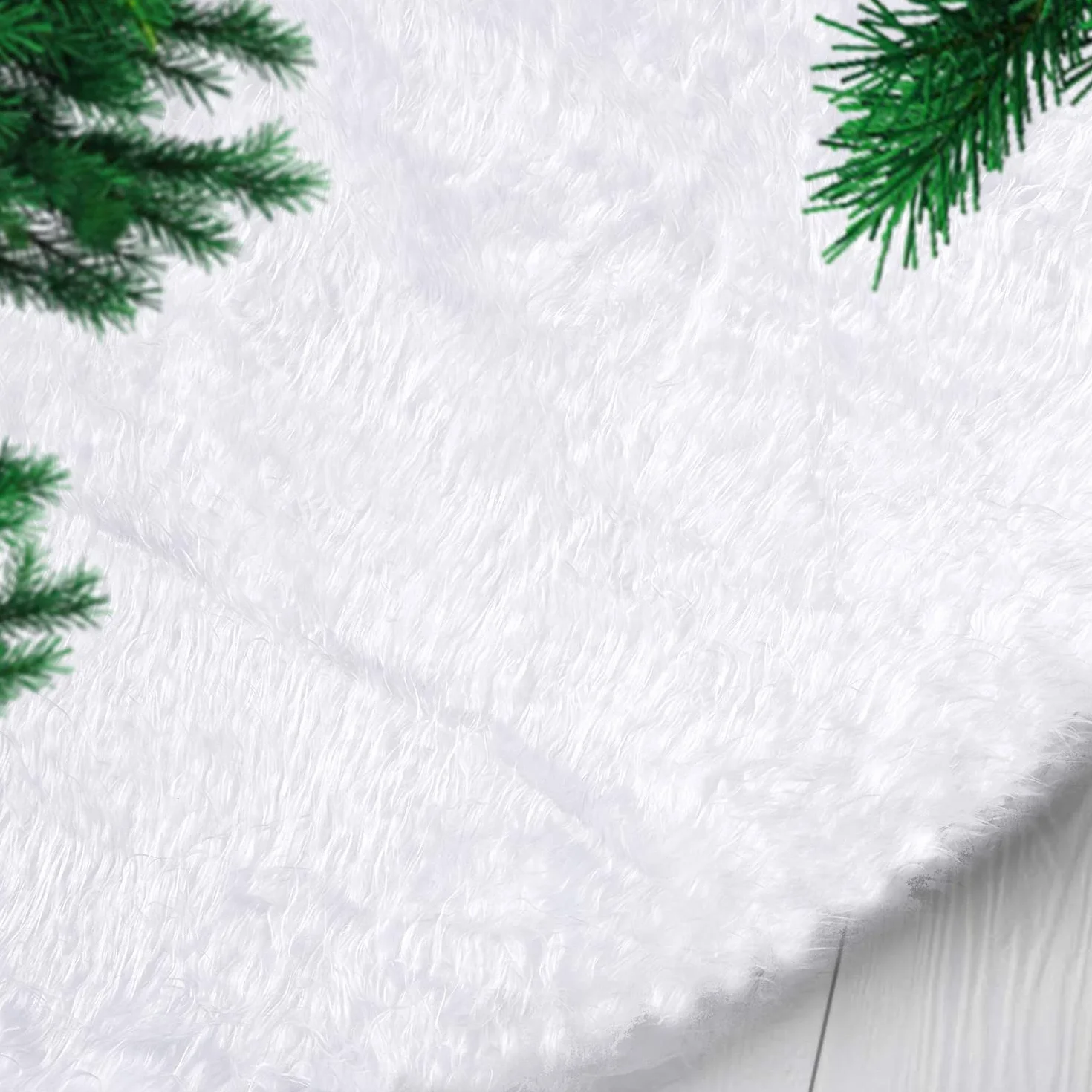 Jupe de Sapin Noel Blanc 48Inch Tapis de Sapin Couvre Pied Arbre de Noël Décoration 122cm
