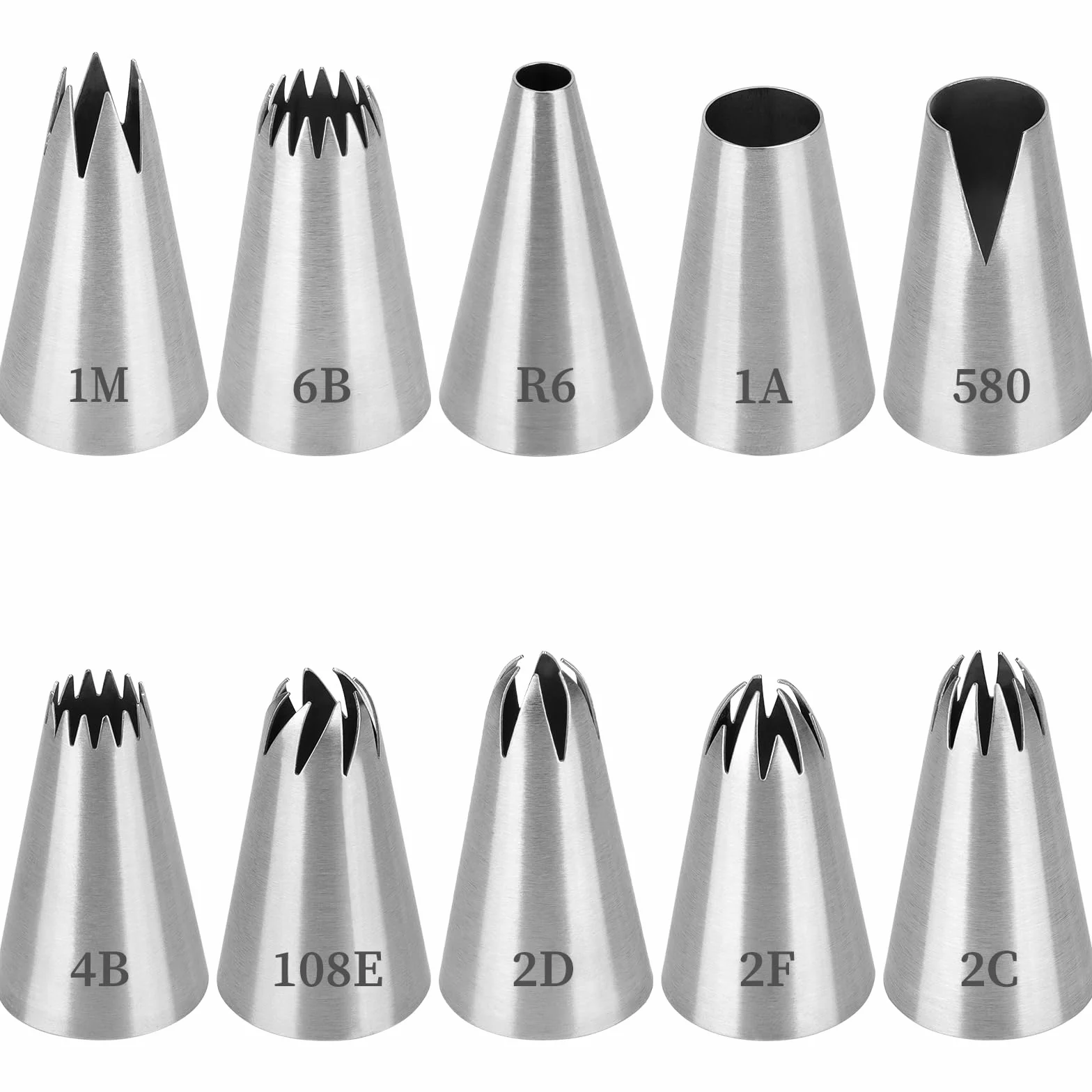 Douille Patisserie Professionnelle Compatible Poche à Douille, 10 PCS Grosse Douille Cannelée Décorer Gâteaux Cupcakes