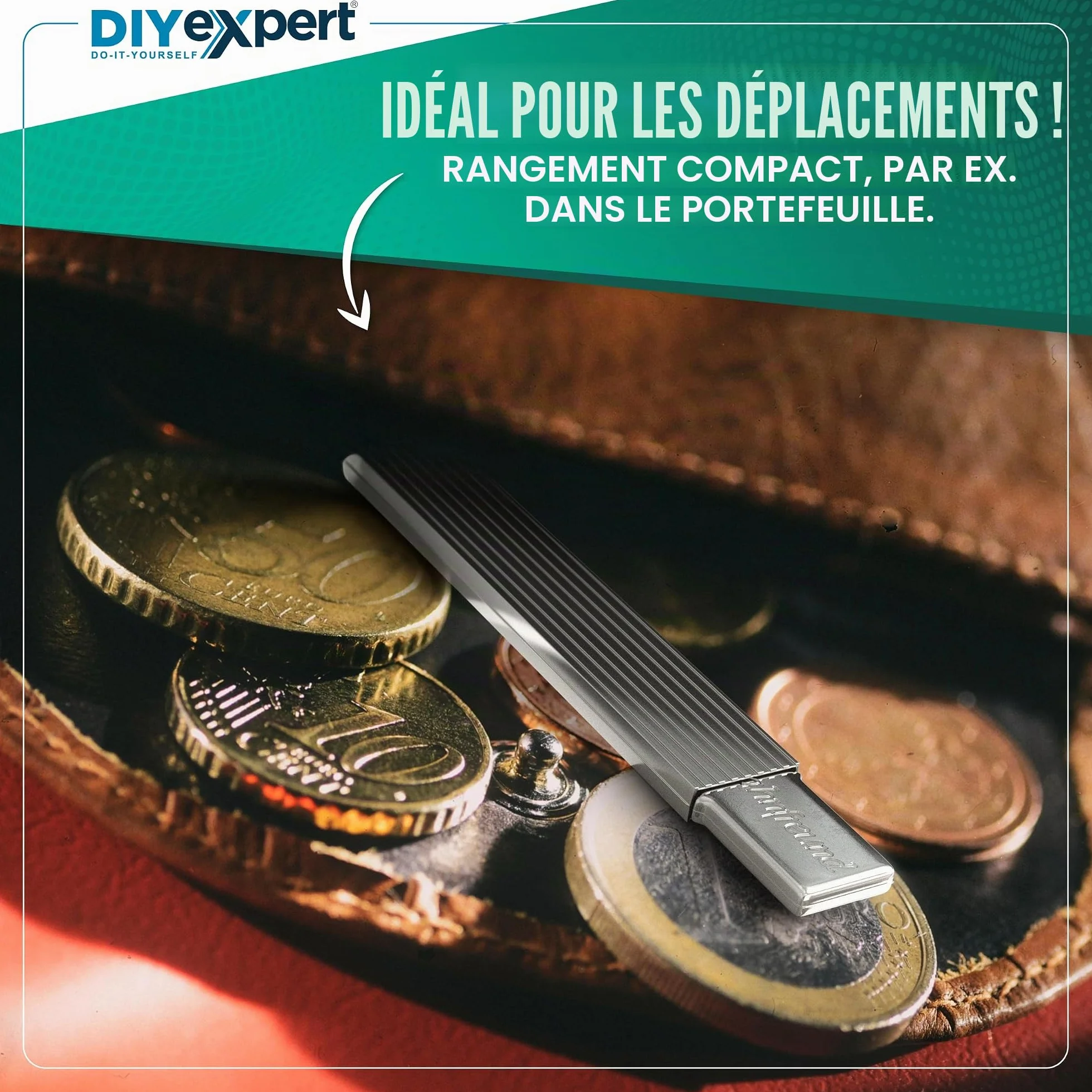 Cure-dents Home Xpert 4 cm avec feuille d'argent véritable - Poignée incluse - Longueur totale 5,5 cm - Étui