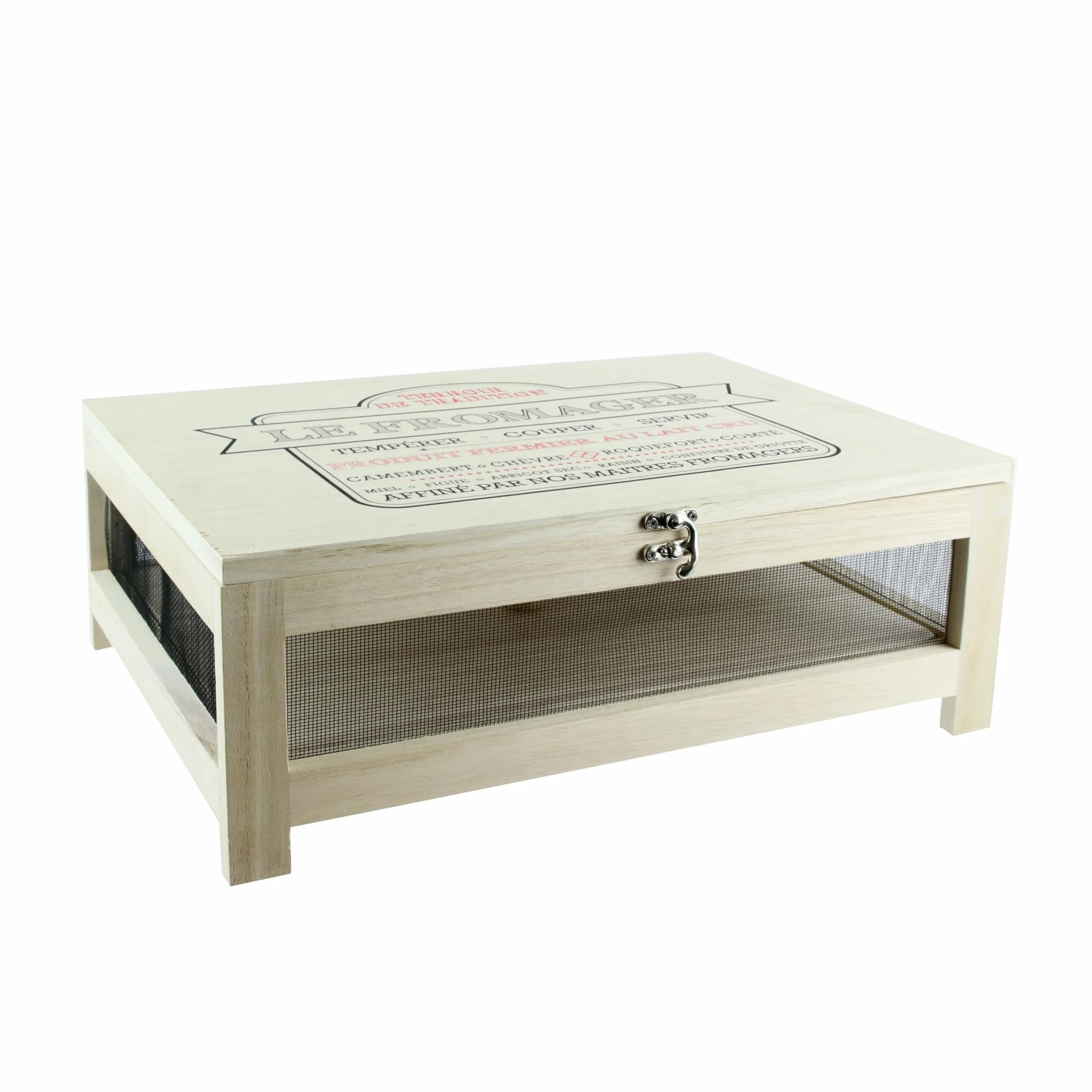 COOK CONCEPT Cave à Fromage KA2362 Plateau Service Bois Acier Inoxydable H15 x 27 x 39 cm Beige Noir