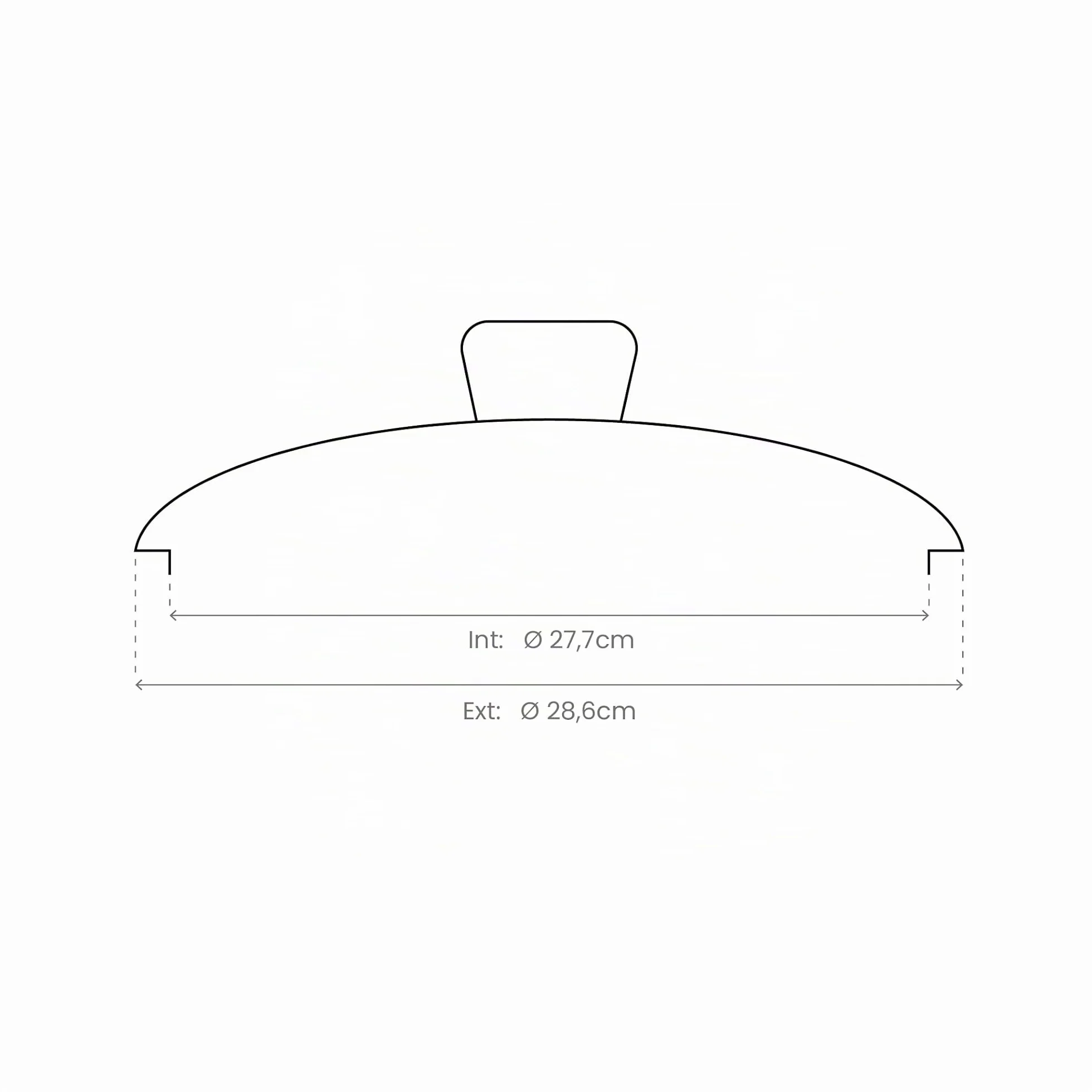 Couvercle en Verre 28 cm Poignée Acier Inoxydable Ibili