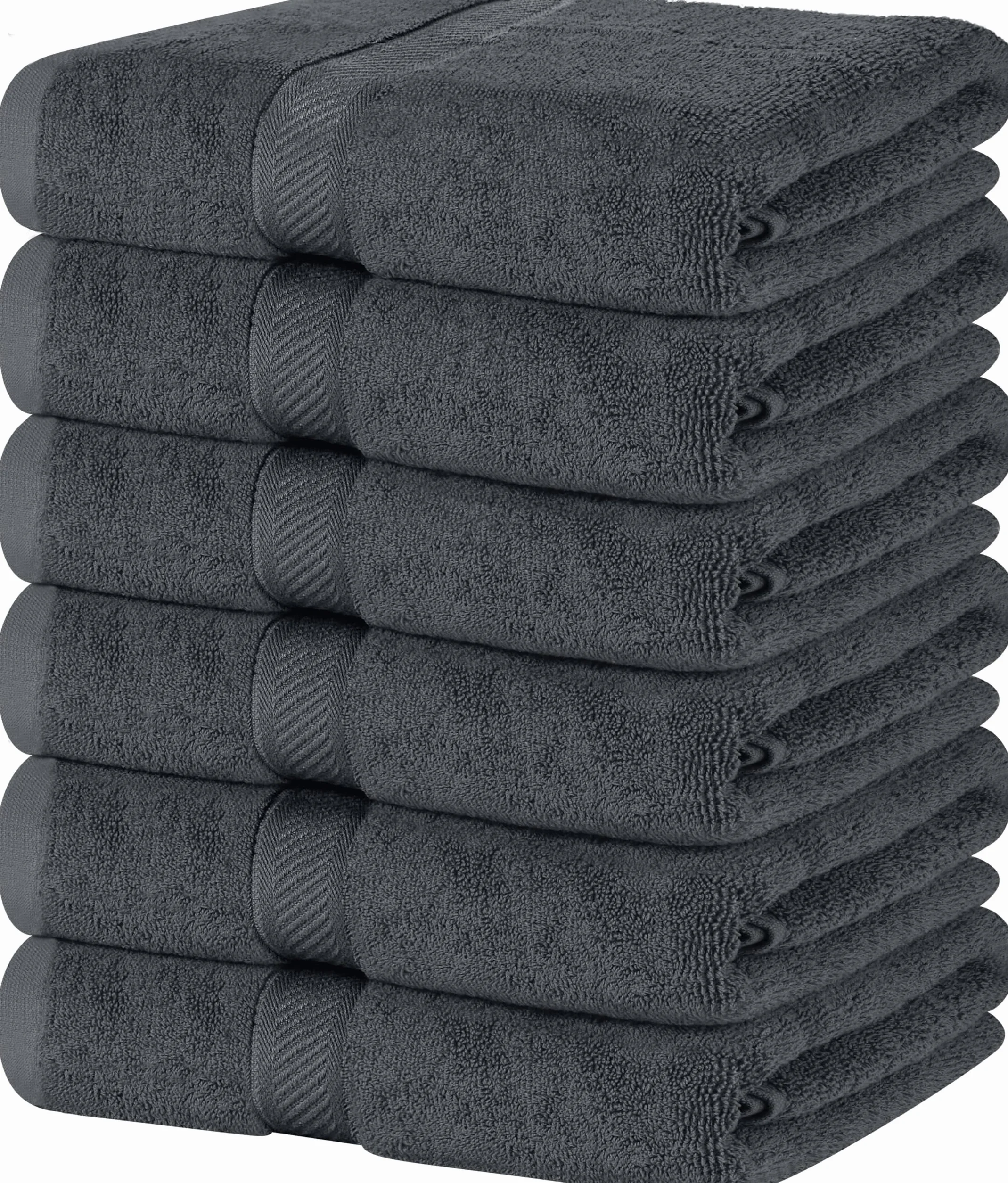 Utopia Towels Lot de 6 Serviettes de Bain 100% Coton 60 x 120 CM Gris