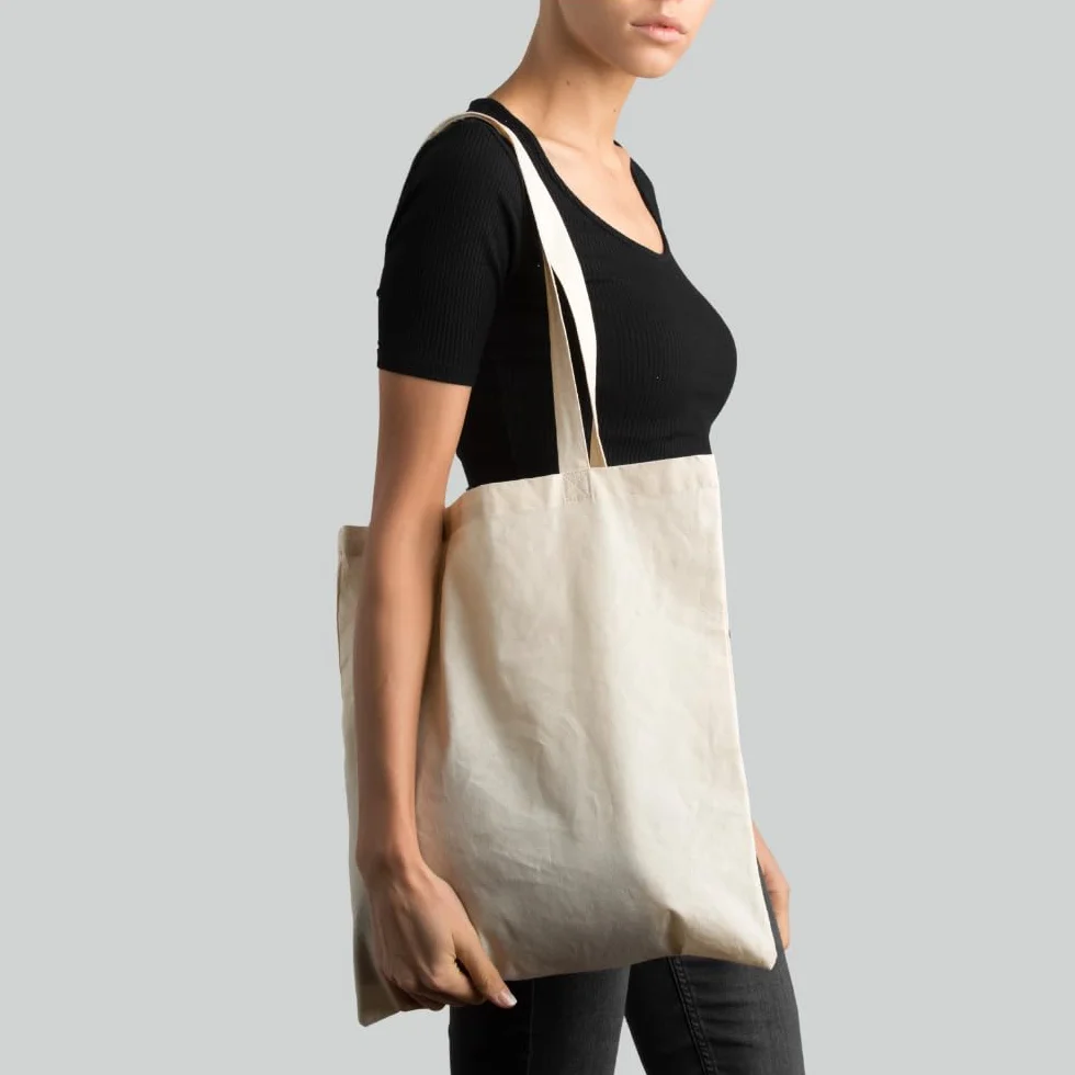 Sac en Coton Naturel 38x42 cm Sac Cabas Réutilisable Courses Sport