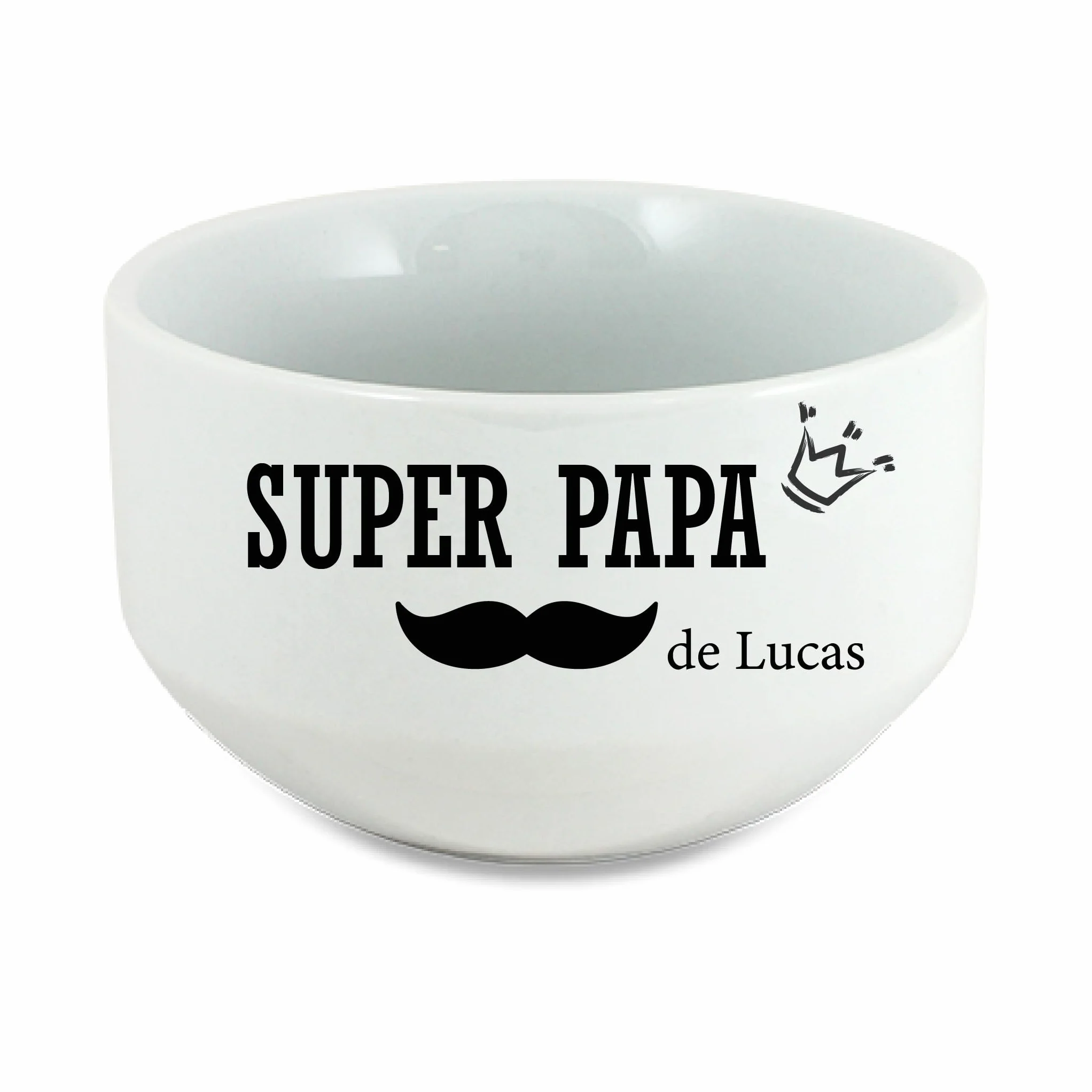 Bol Super Papa Personnalisé 600 ml – Bol avec Prénom Enfant – Céramique – Cadeau Fête des Pères Original