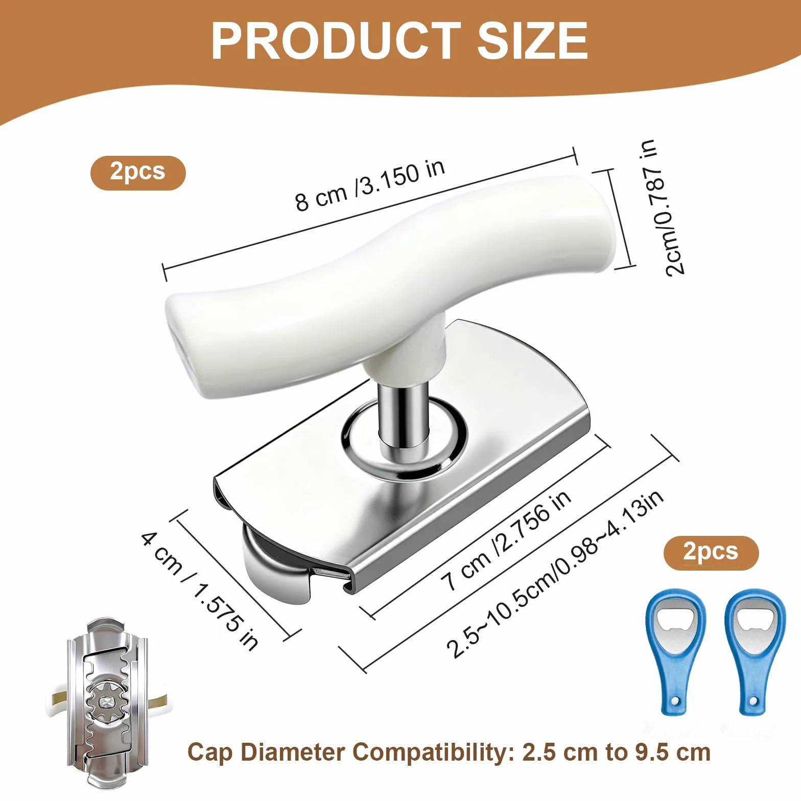 Ouvre Bocal Manuel, Ouvre Boite de Bocal et Ouvre Bouteille, Outil de Cuisine Polyvalent pour Bocaux et Pots