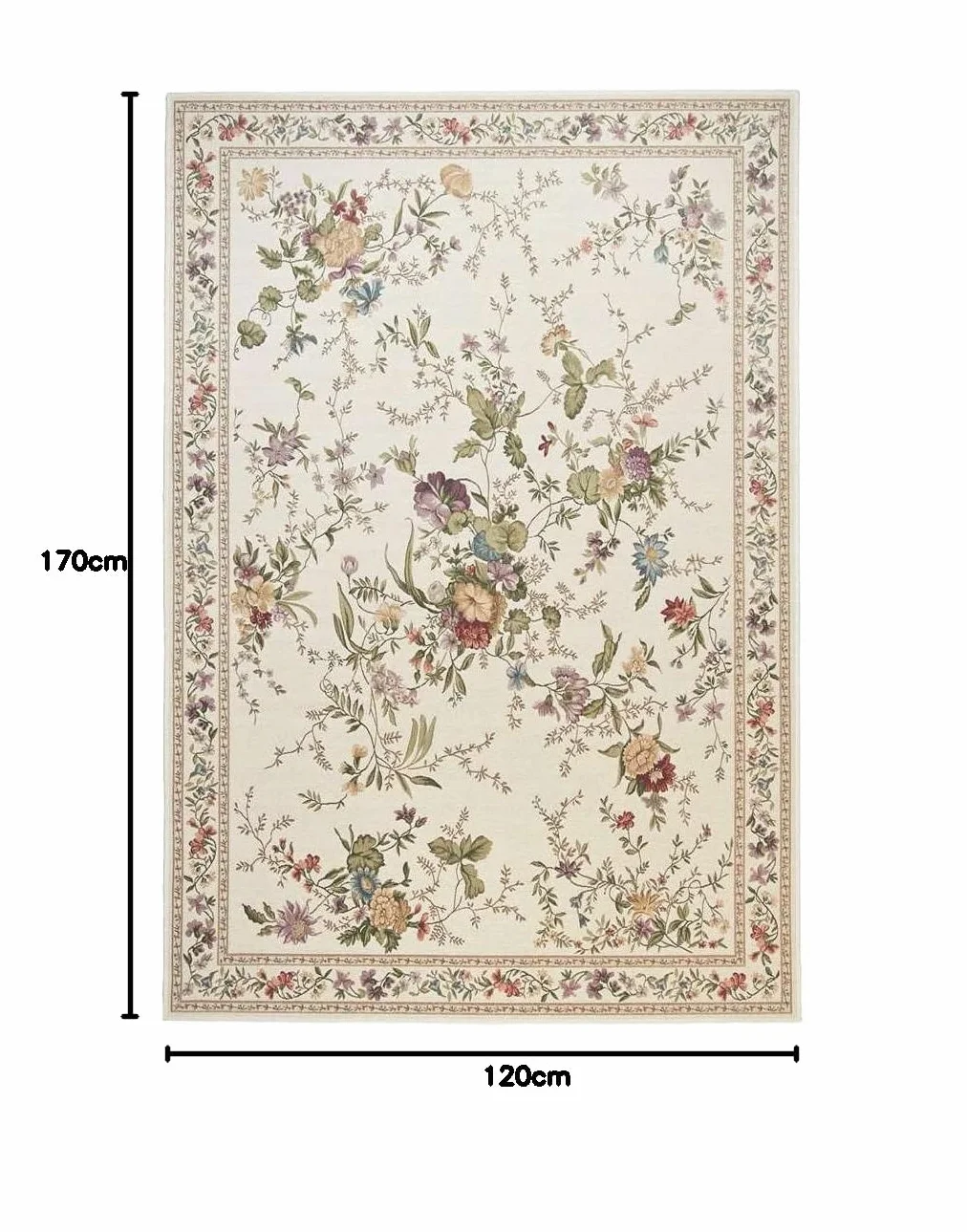 Theko Sona-Lux Tapis classique floral Crème
