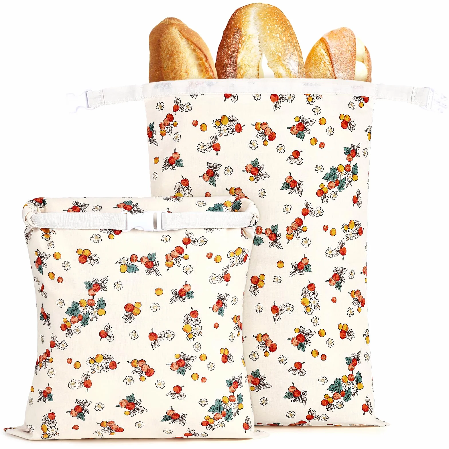 Sacs à Pain Tissu Réutilisables en Polyester avec Doublure en Cire d'abeille - 43x30cm