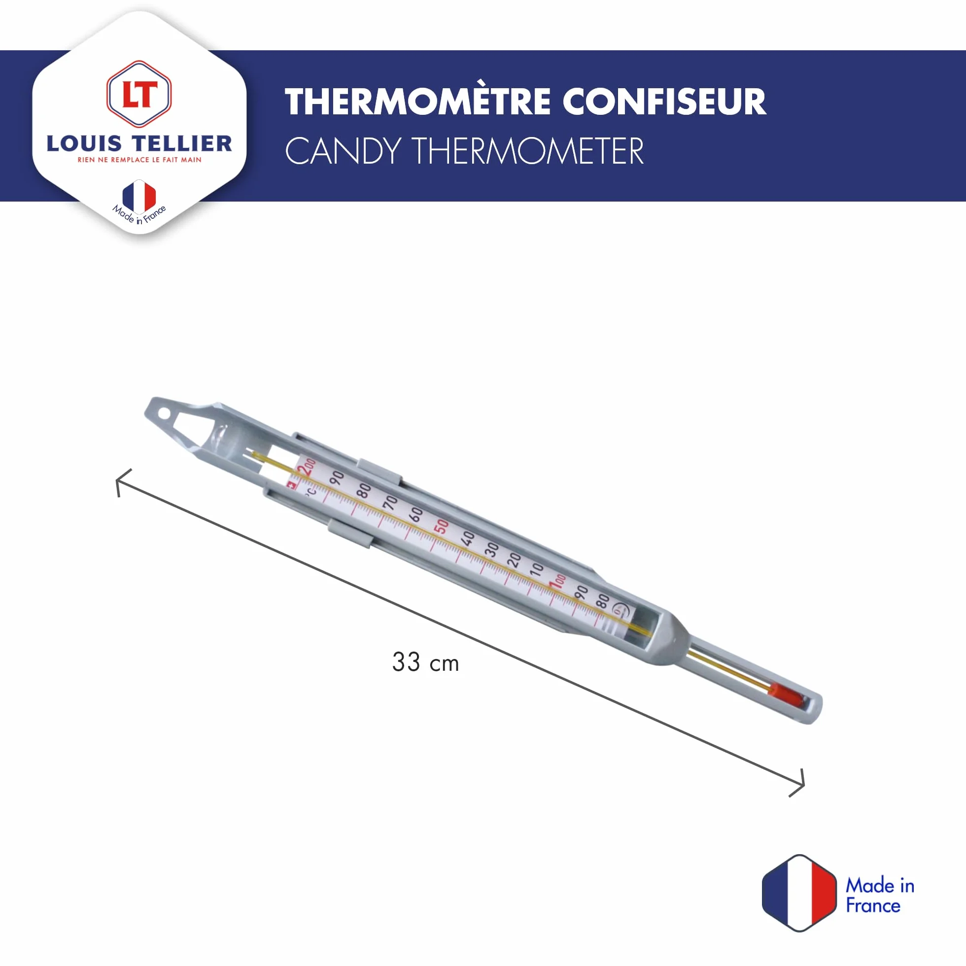 Thermomètre Confiseur +80°C à +200°C Spécial Sucre Caramel Fabrication Française
