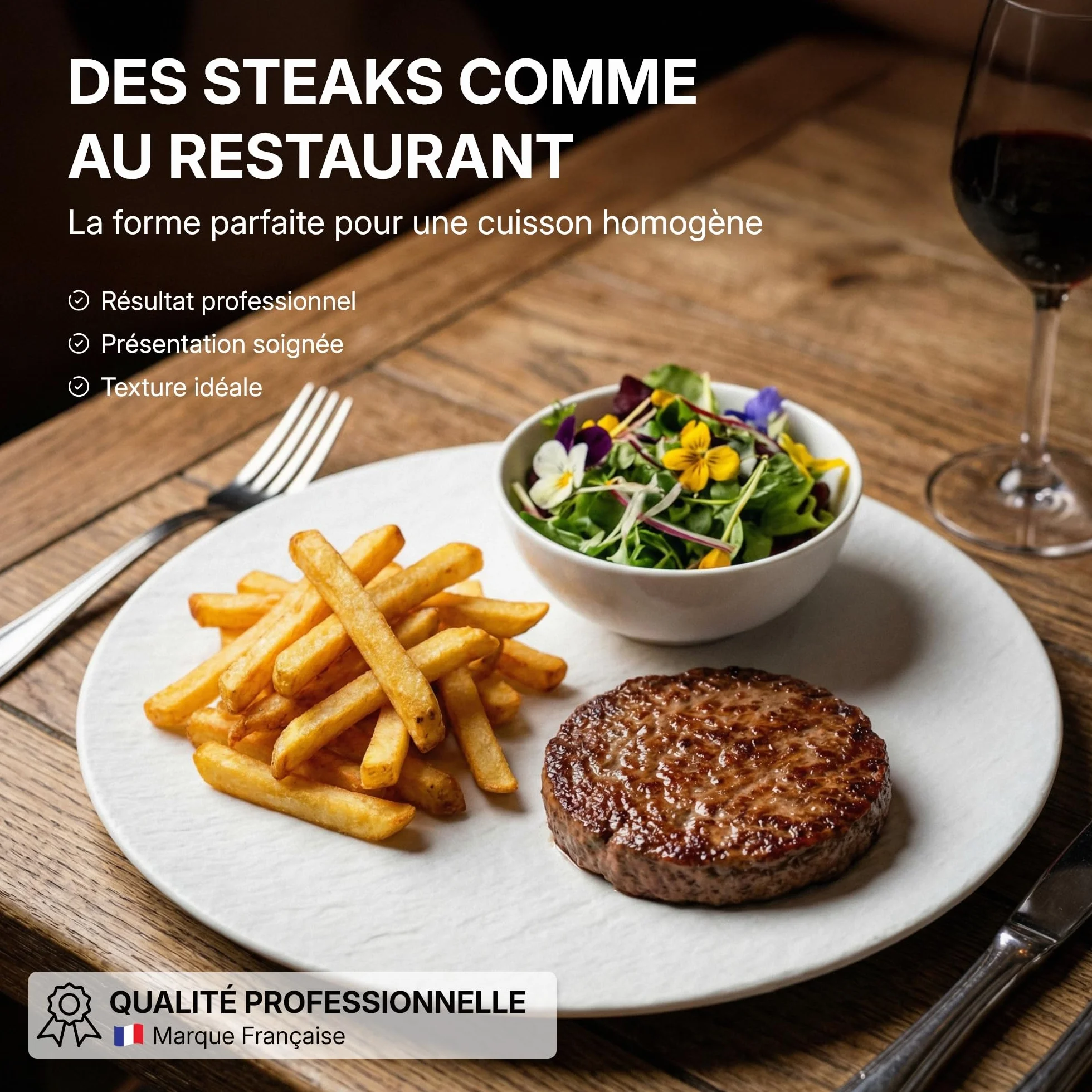 Reconstitueur à Steak Ovale en Inox 172 ml Gris Spécial Boucher pour Hamburger