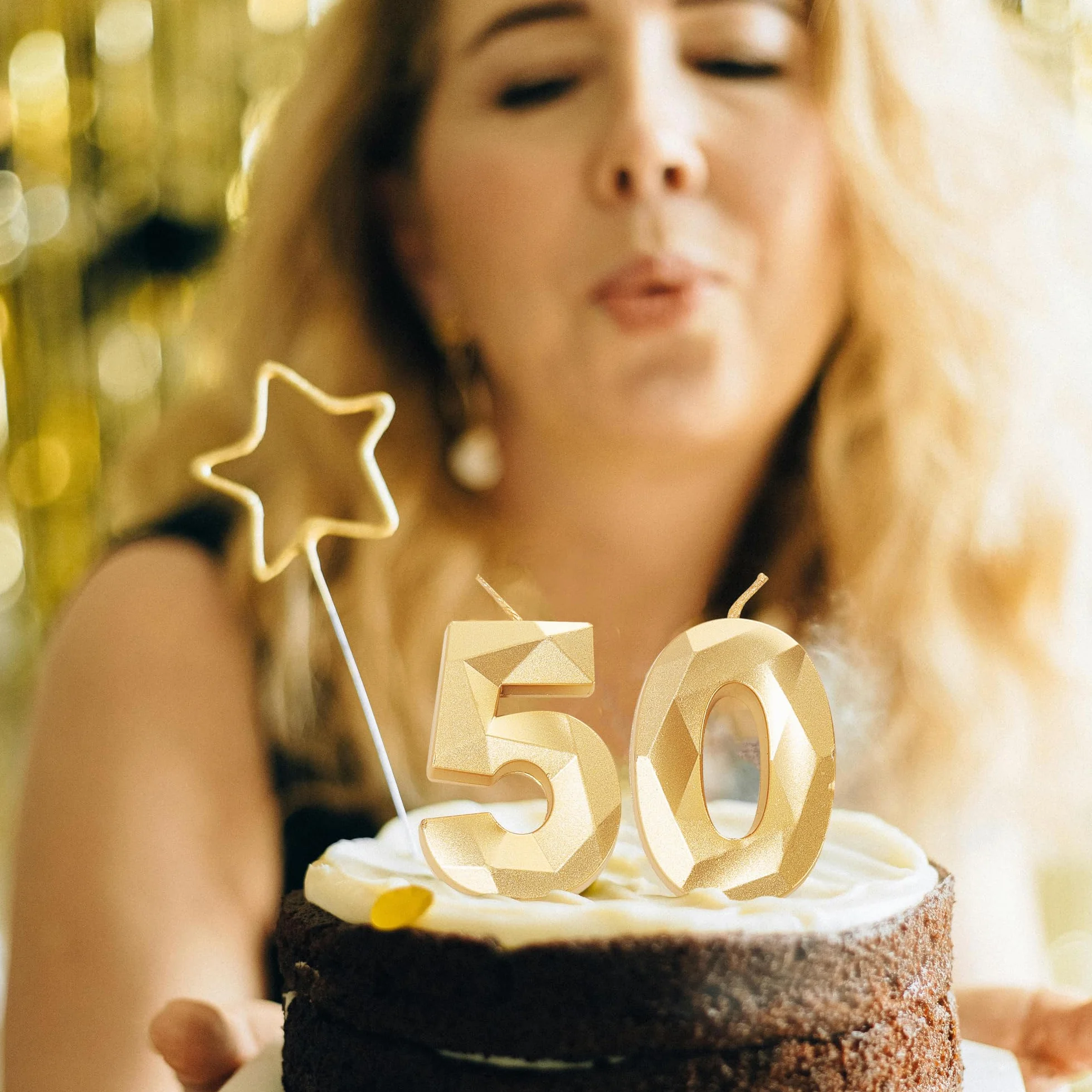 Bougies d'anniversaire numéro 13 dorées pour gâteau 13e anniversaire