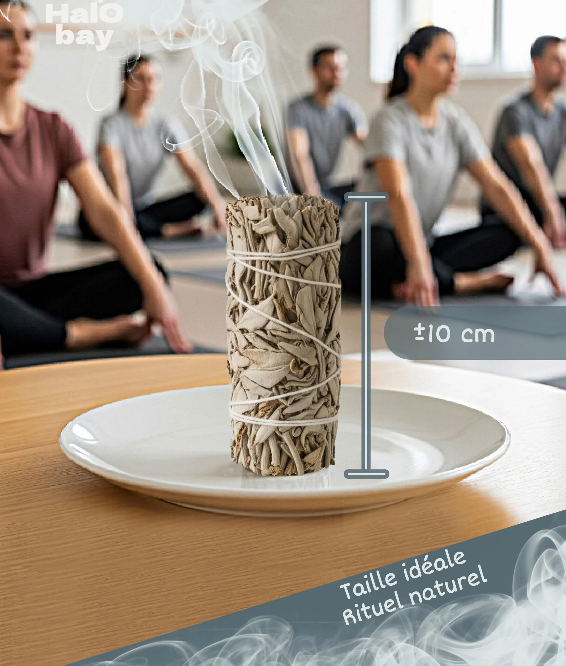 Sauge Blanche Bâton Encens Purification Naturel 10cm Rituel Méditation Yoga Salvia Apiana