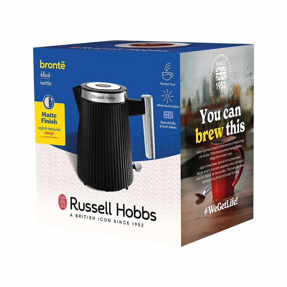 Russell Hobbs Bouilloire électrique 1,7L 2400 W Brontë noir mat 26750-70