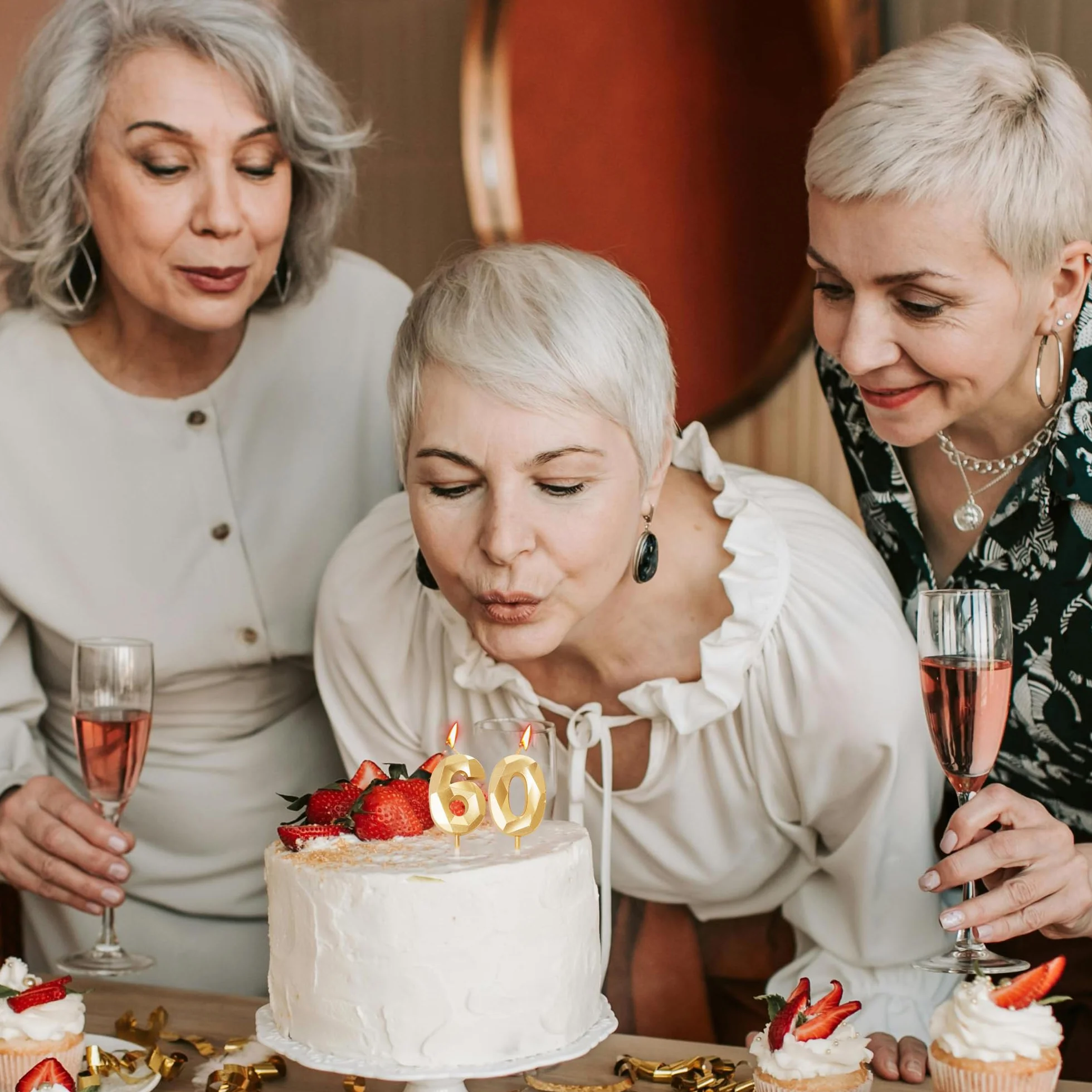 Bougies d'anniversaire numéro 13 dorées pour gâteau 13e anniversaire
