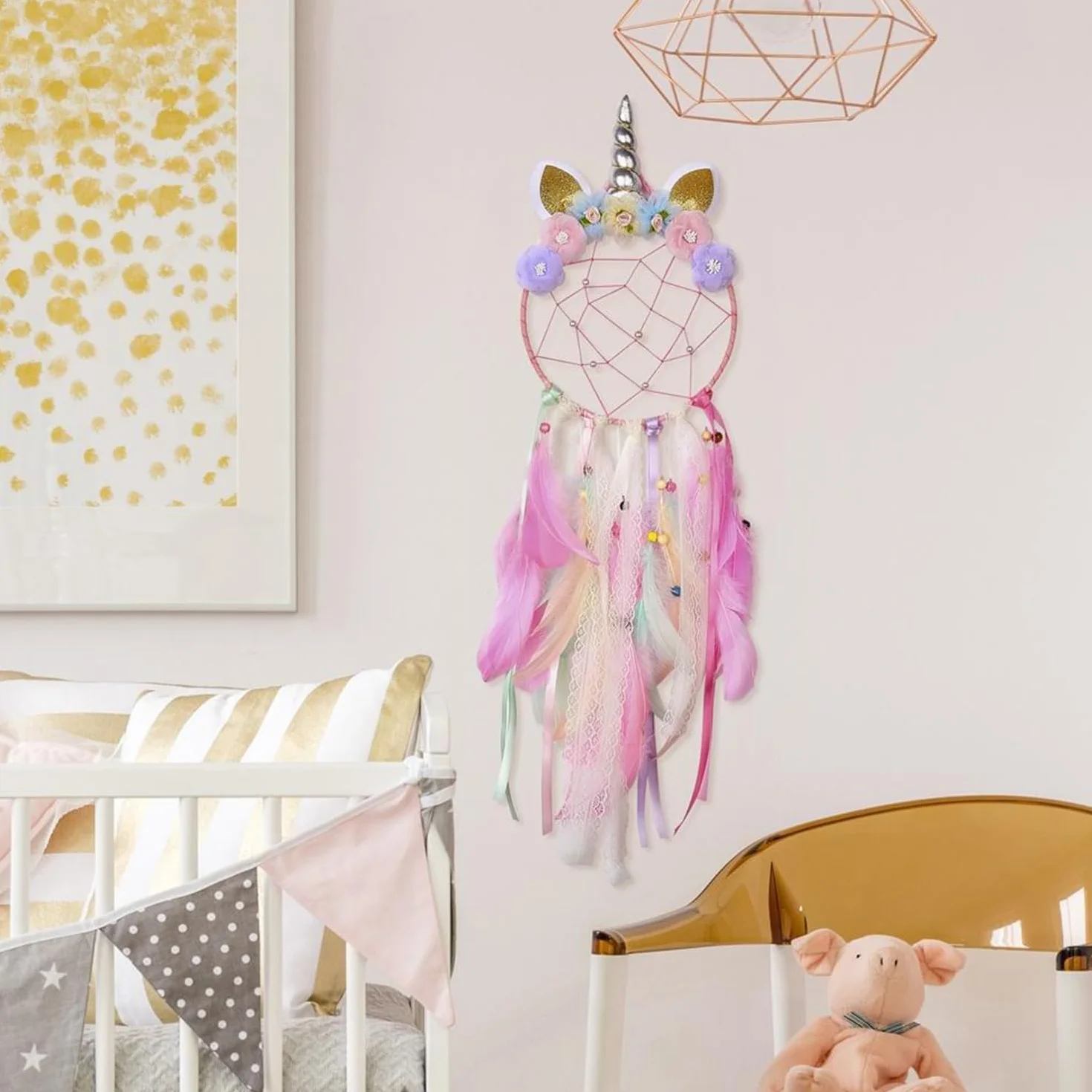 Attrape de Rêves Capteur de Rêves avec Plumes Faite Main pour Chambre Décoration Tenture Murale
