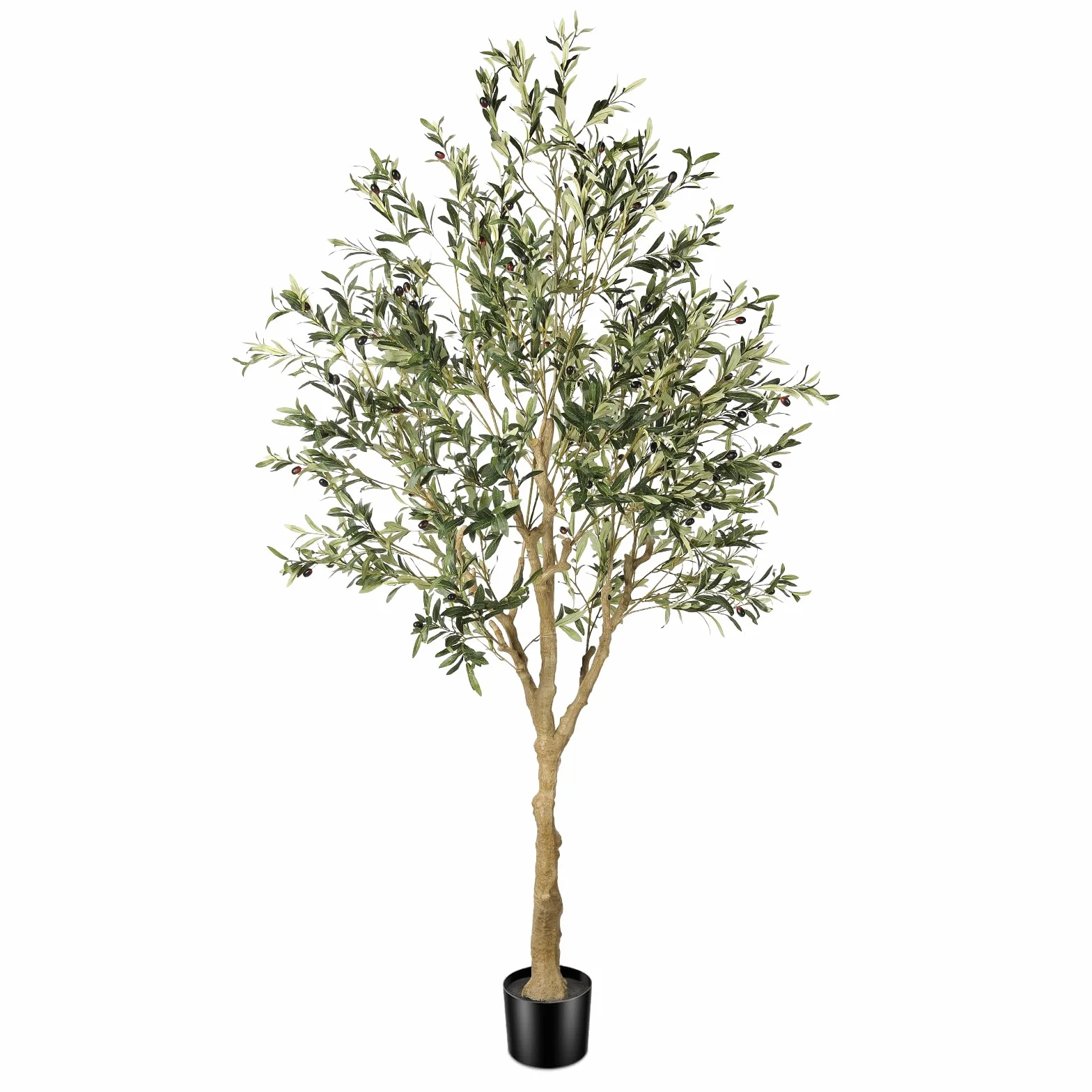 Olivier Artificiel réaliste 2,1 m Soie Tronc Bois Naturel Décoration Maison Bureau