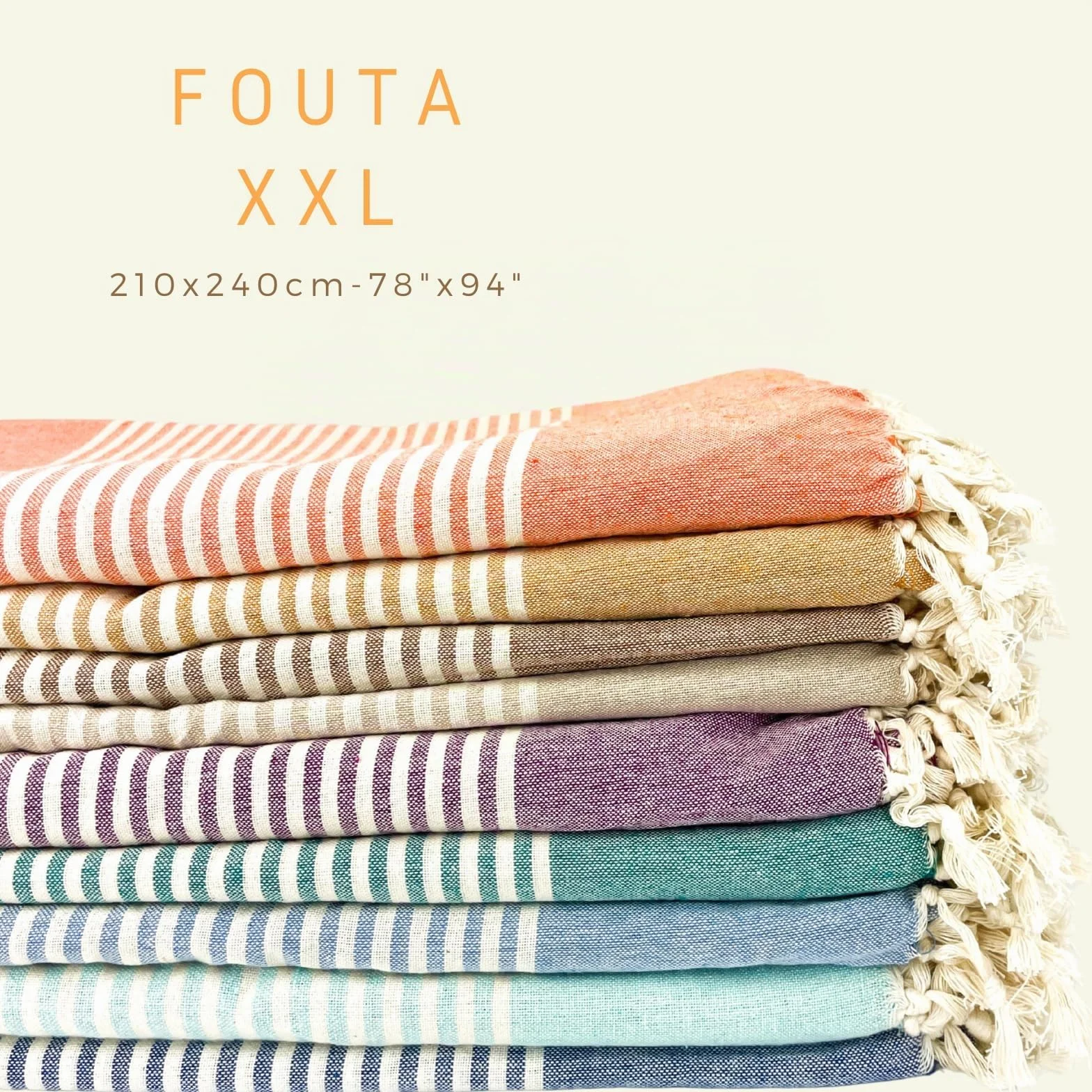 MOMOMUS Fouta de Plage XXL Anti-Sable 100% Coton Grande Serviette 210x240 cm Vert de Mer