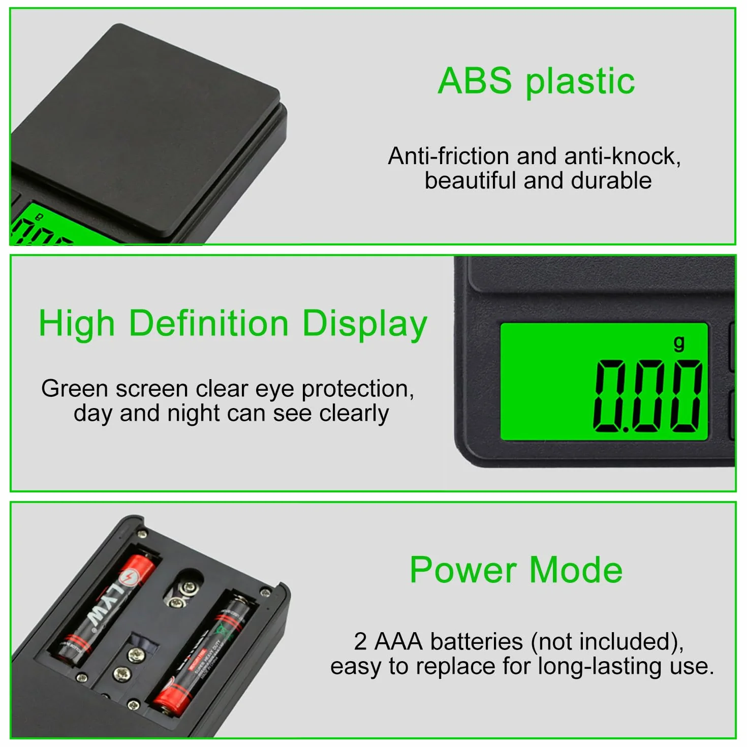 Balance de cuisine numérique portable GeekerChip 0,01 g/1000 g écran LCD