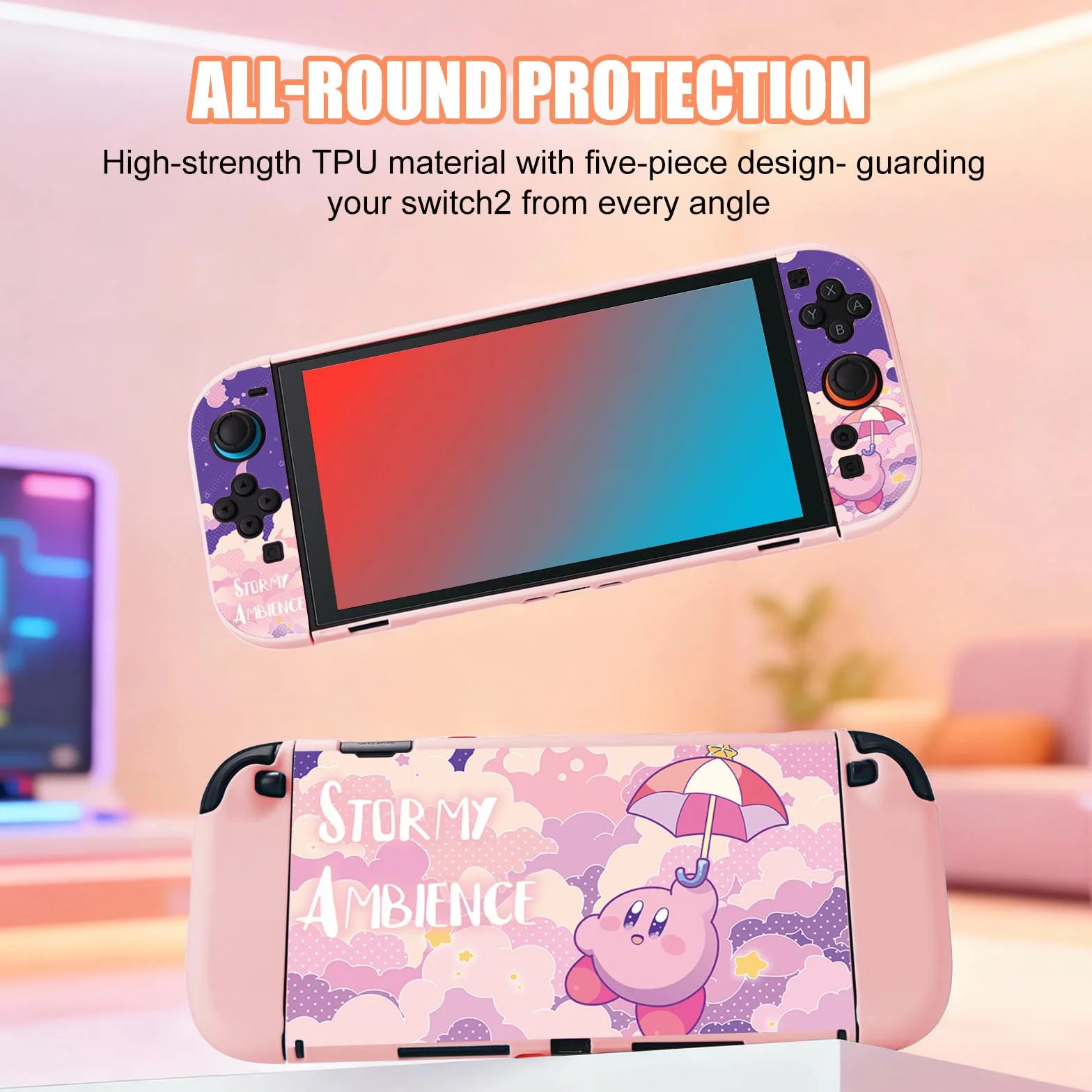 BAYINBROOK Switch 2 (2025) Coque TPU Antichoc Antidérapante Souple, Rechargeable sans Retirer la Coque, Protection Joystick