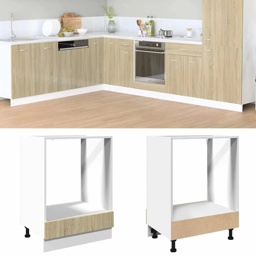 Armoire à Four Chêne Sonoma 60x46x81,5 cm Aggloméré vidaXL