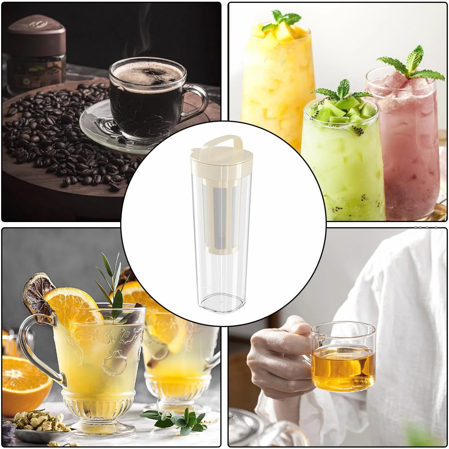 Générique Cold Brew Coffee Maker Acier Inoxydable Filtre 350 Mailles Thé Glacé