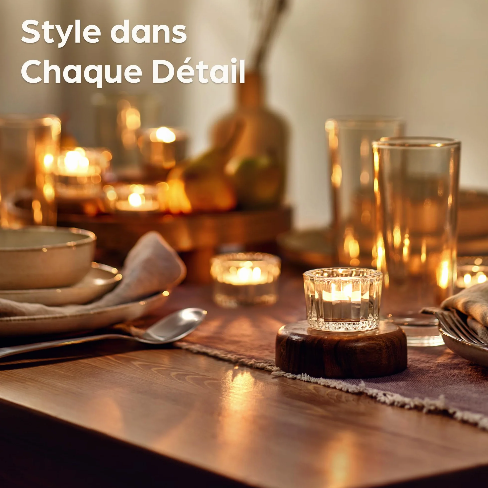 Photophore Bougeoir en Verre Transparent 12 Porte Bougie Décoration Maison Mariage Fête Table