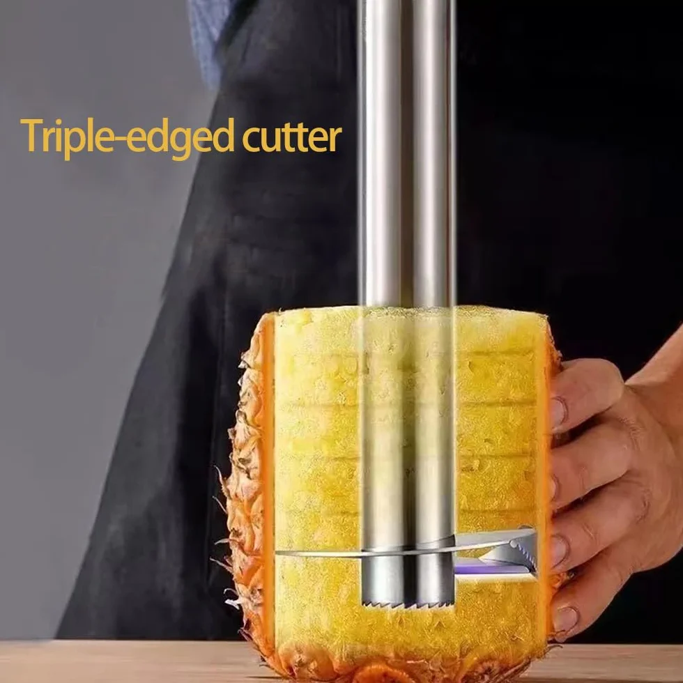 Coupe Ananas Découpe Ananas Éplucheur Acier Inoxydable pour Anneaux de Fruits Noir