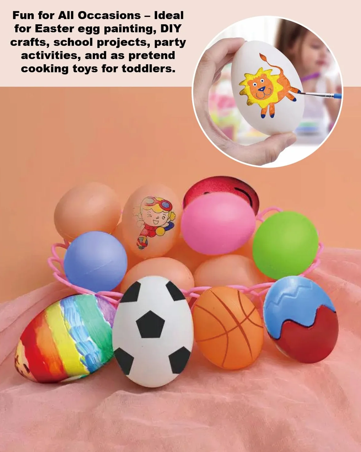 Faux Œufs en Silicone 5 Pièces, Œufs Artificiels Simulation, Aide Ponte Volaille, Œufs Bricolage Peinture Pâques
