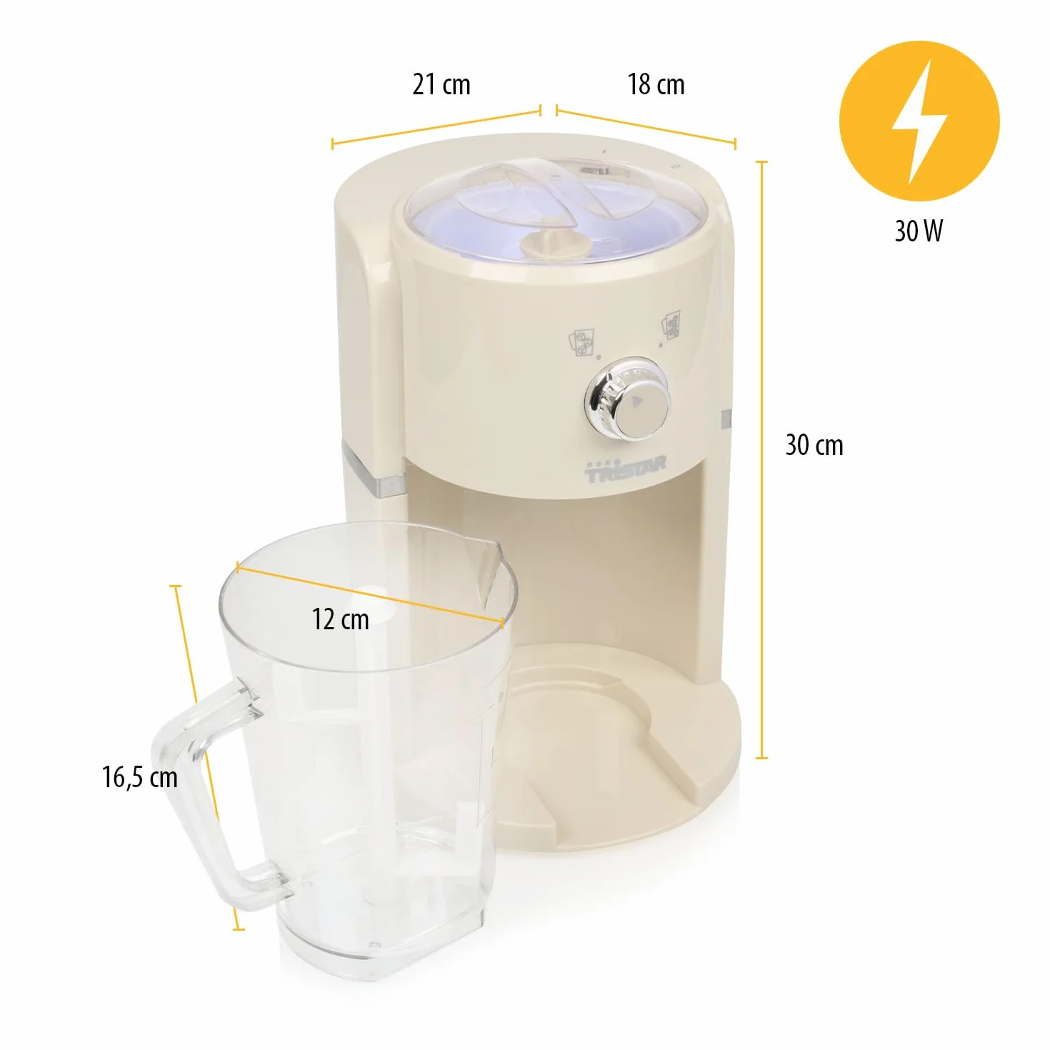 Tristar machine à granités KD-7310 1,1 L 600 ml 250 g/min