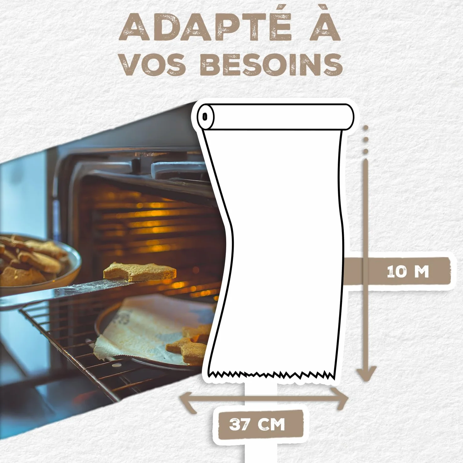 Alfapac Papier Cuisson Brun 10M Anti-adhérent Grande Largeur Fabriqué en France
