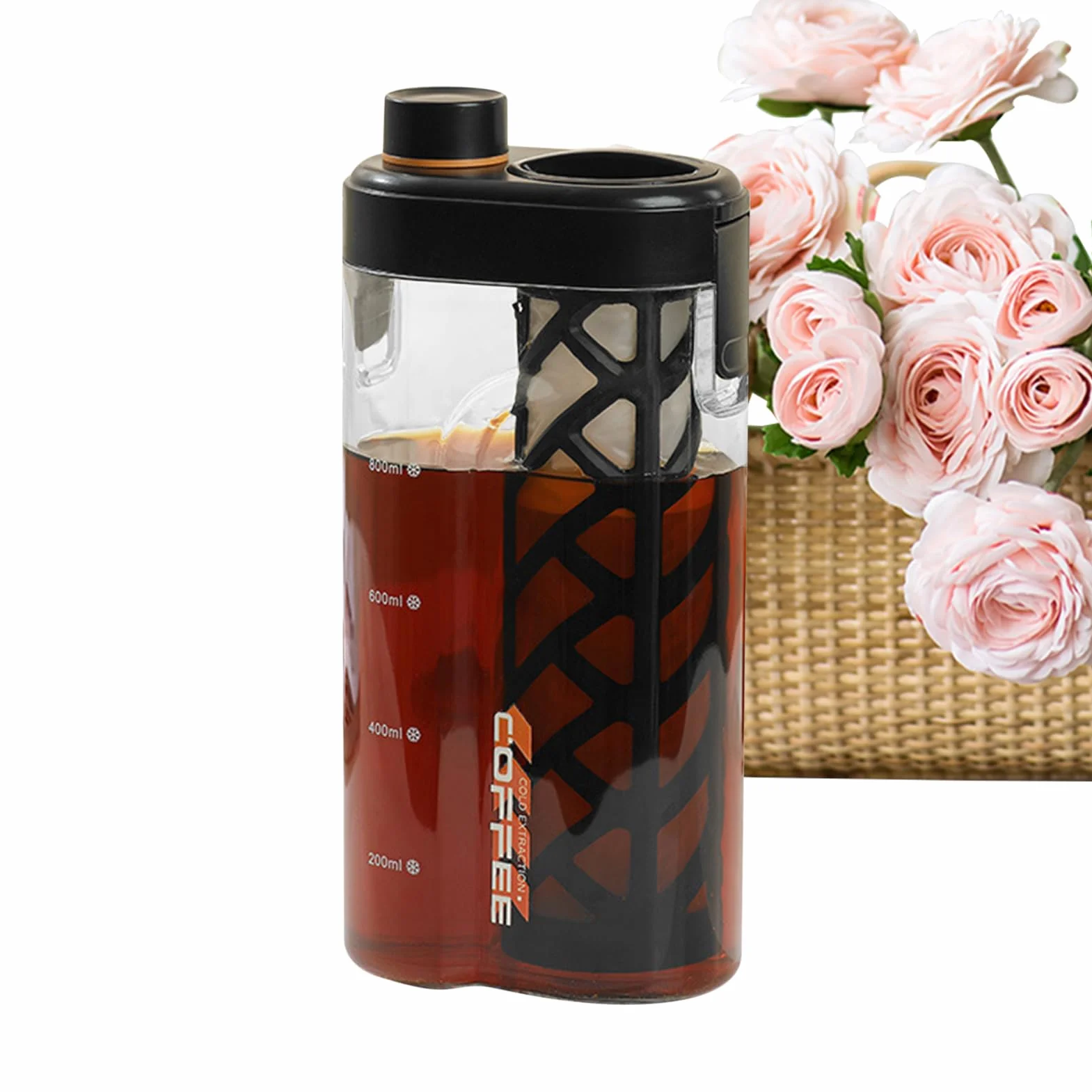 Bouteille de thé portable Cold Brew Coffee Maker Mattista de café froid anti-fuite filtre fin en maille 350 ml