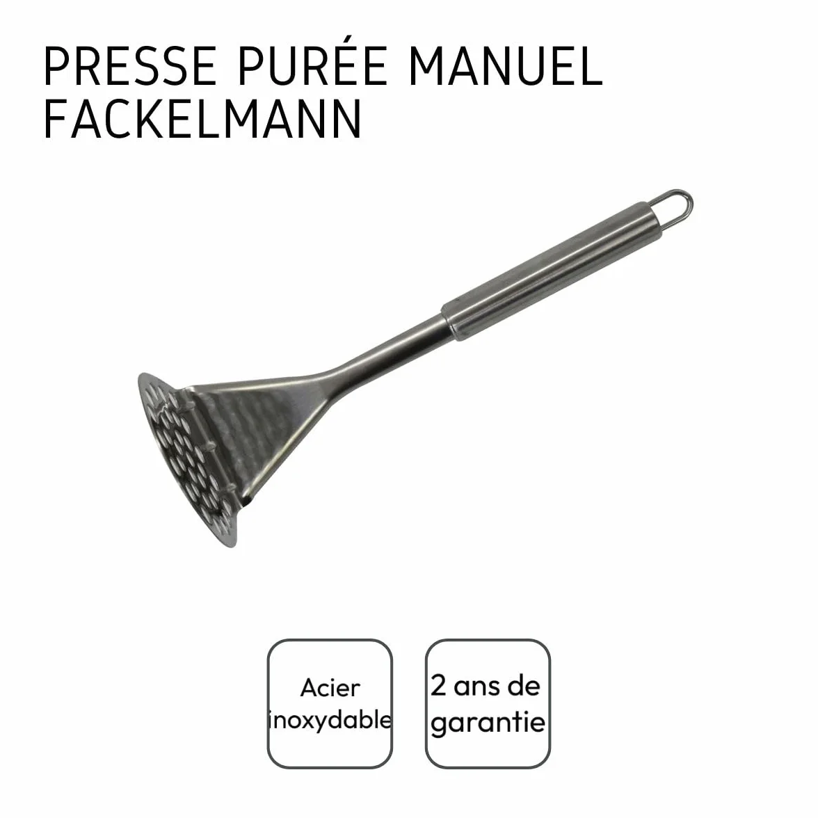 Fackelmann Presse purée manuel Acier inoxydable Argenté 25,5 x 8,3 x 8 cm