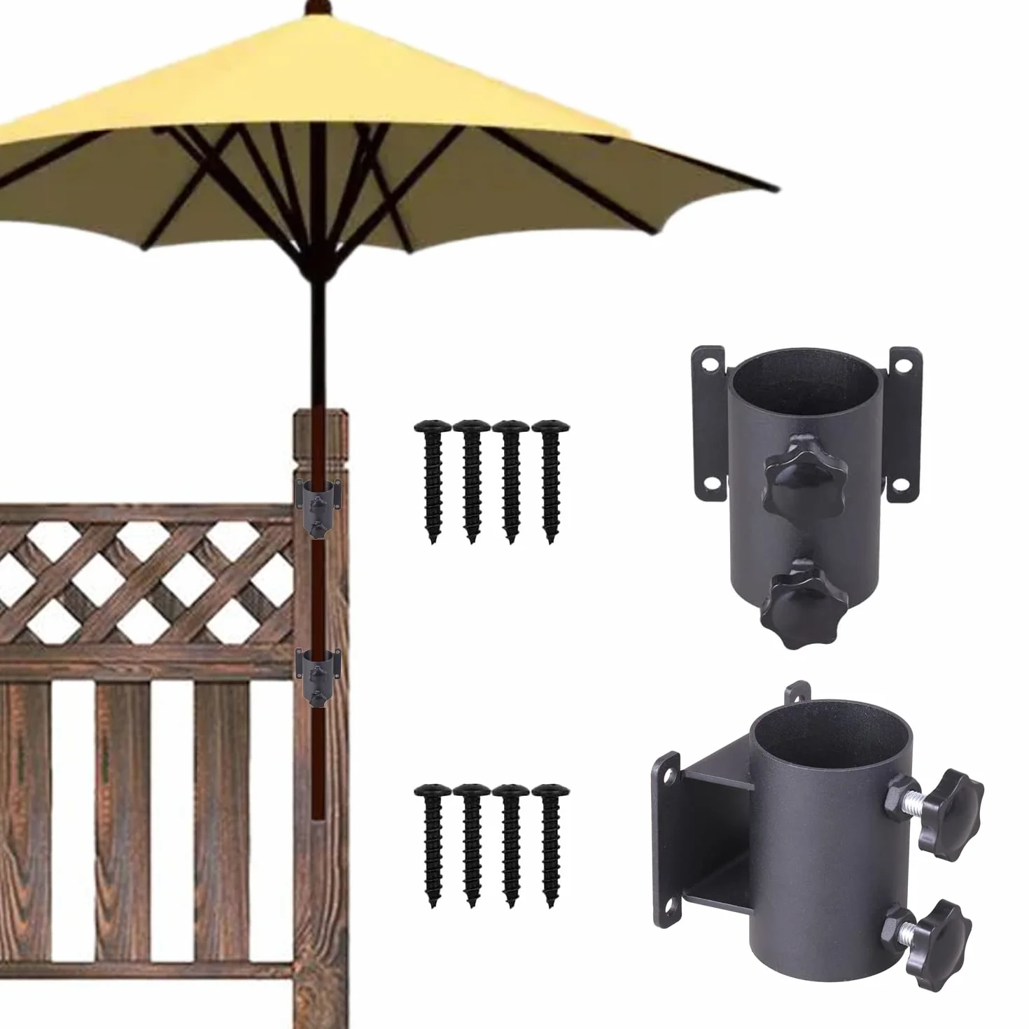 Support de parasol de terrasse résistant pour balustrade, balcon ou cour extérieure (2)
