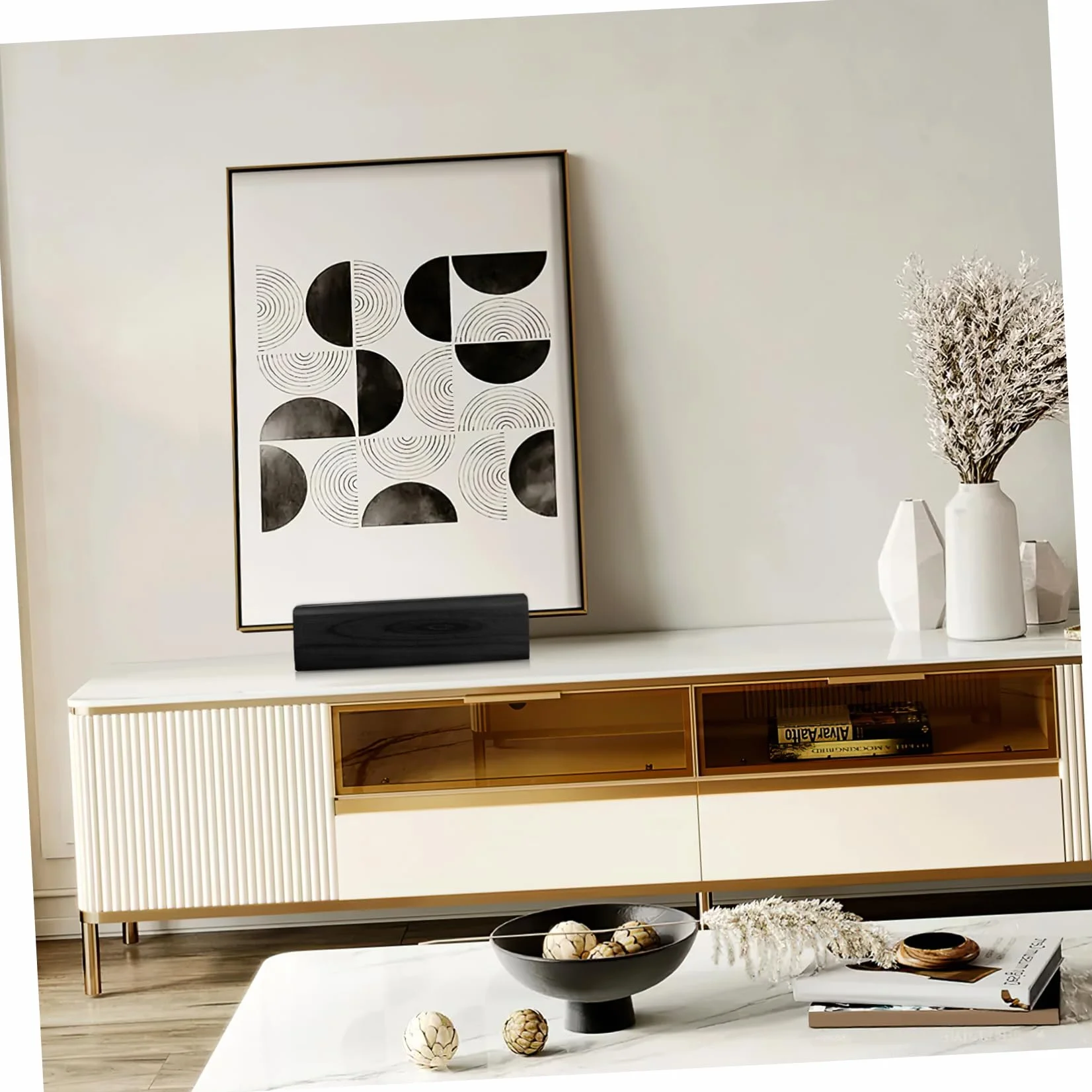 Support De Miroir En Bois Massif Antidérapant 9.84x2.95x2.68in Base De Miroir Sol Multi-Usage