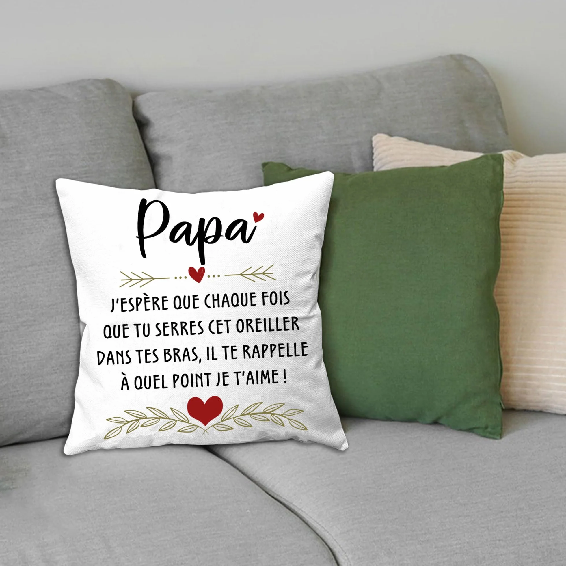 Housse coussin pour papa Cadeau fête des pères Anniversaire Noël