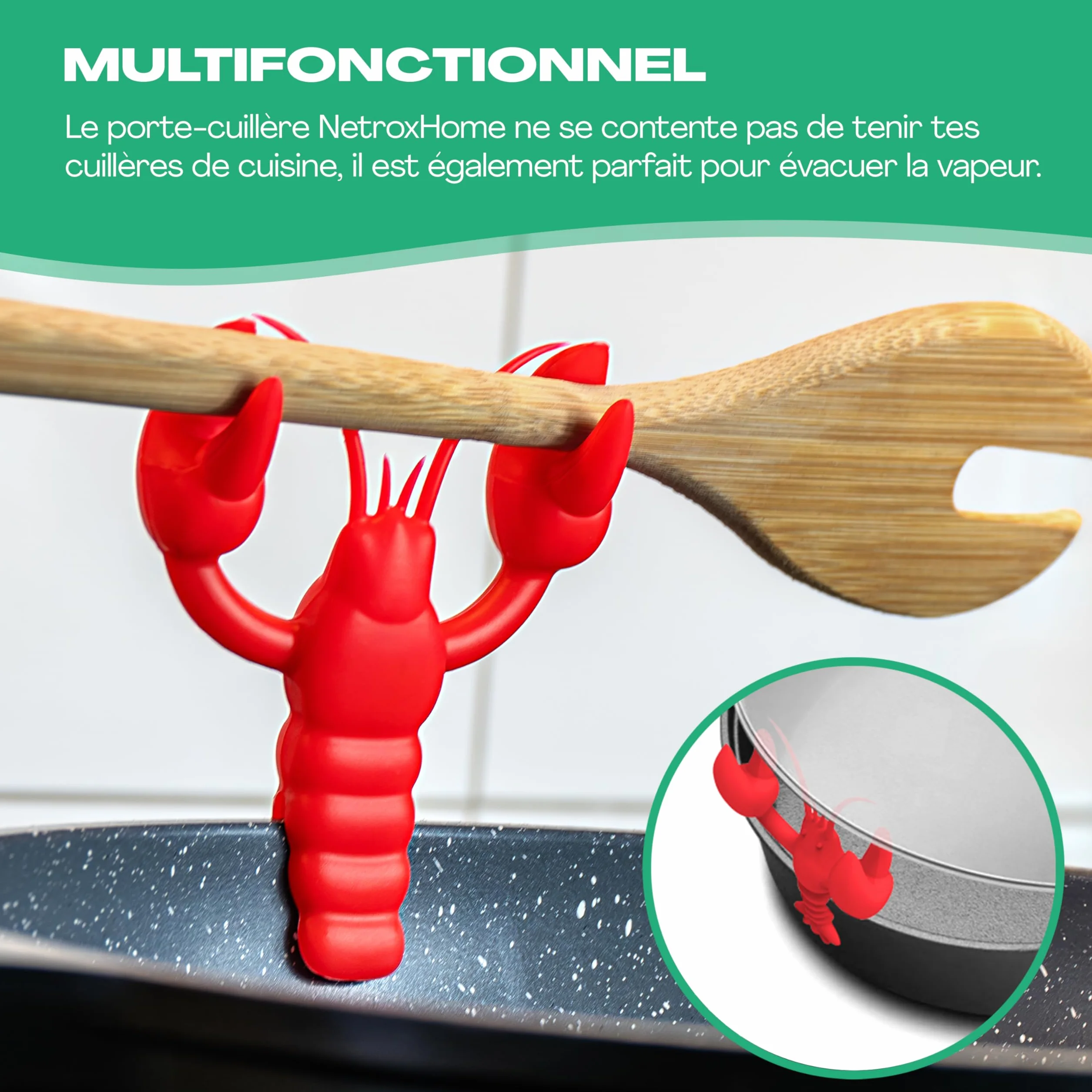Repose Cuillère Silicone Résistant à la Chaleur sans BPA Fixation Pot